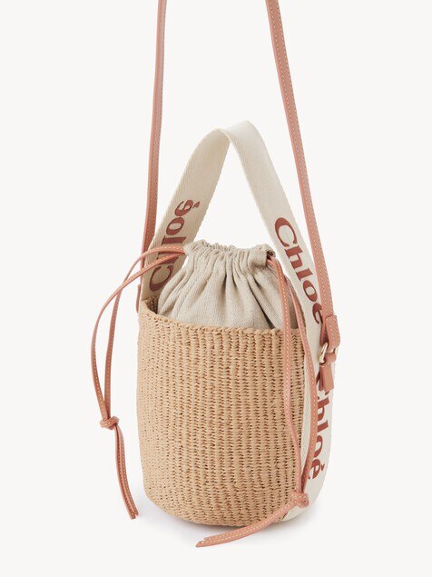Bolso cesta peque&ntilde;o Woody de fibras naturales