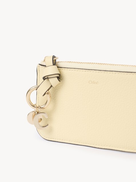 Alphabet wallet in grained leather