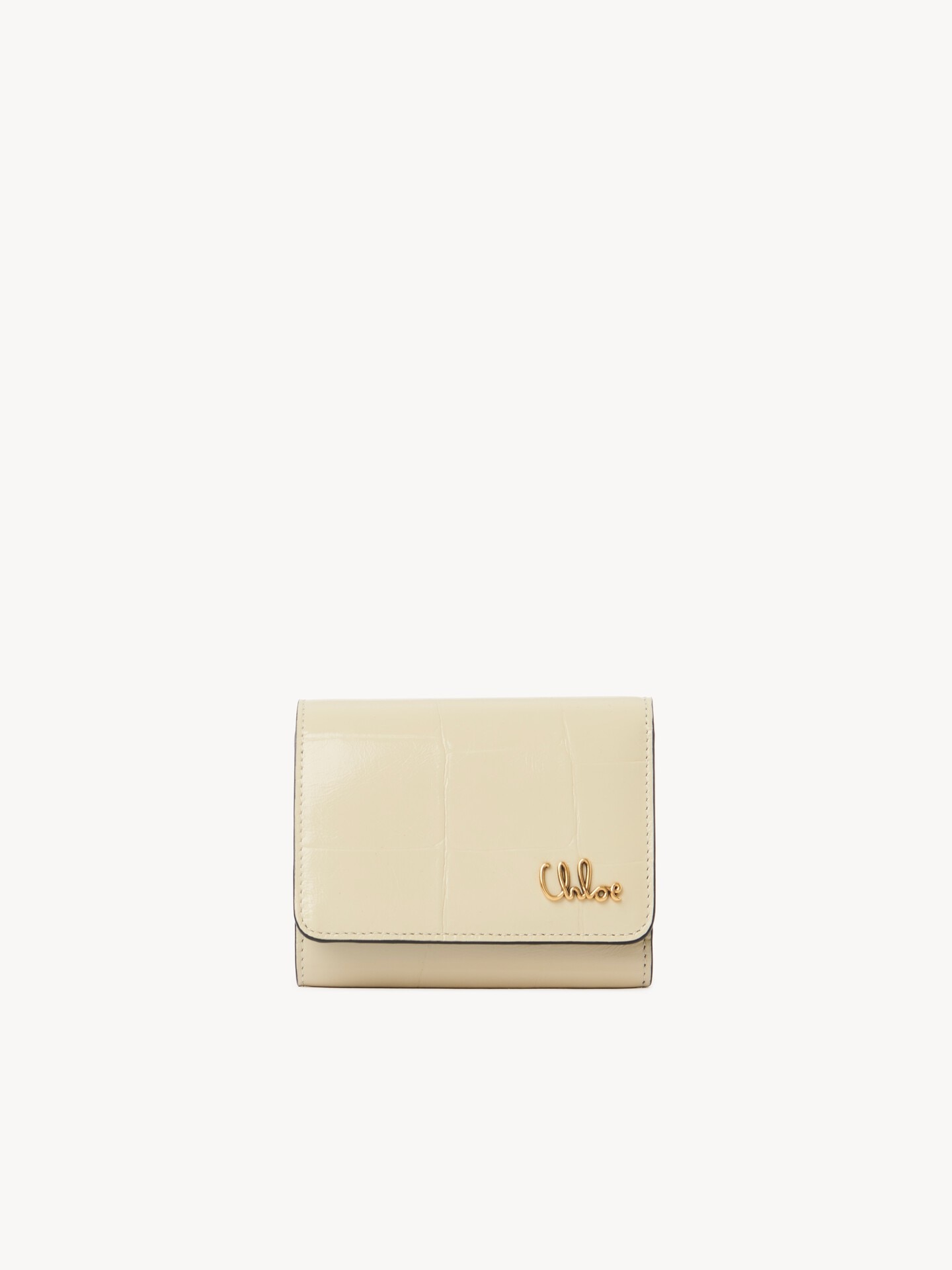 Small Chloé Iconic tri-fold in croco-effect leather - 1