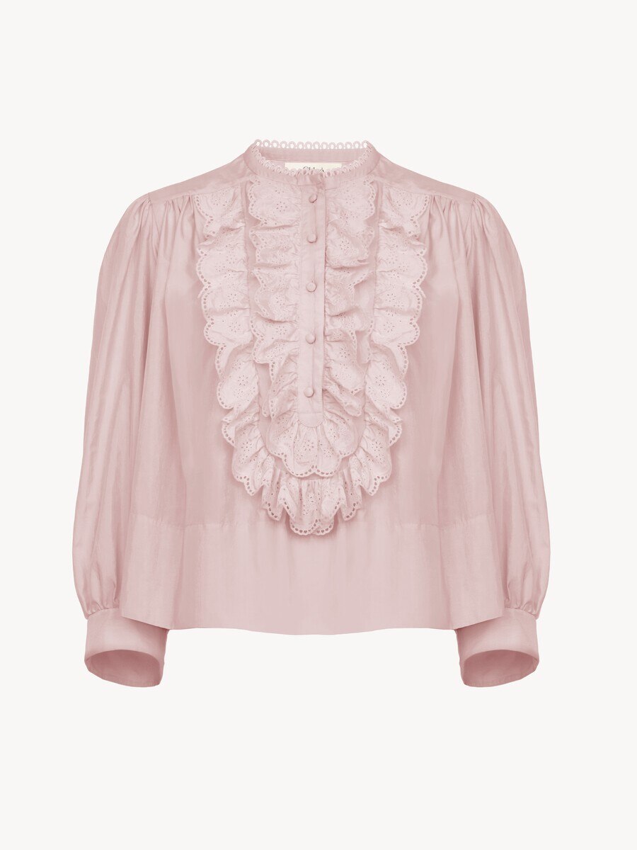 Gathered ruffle top in technical taffeta - 2