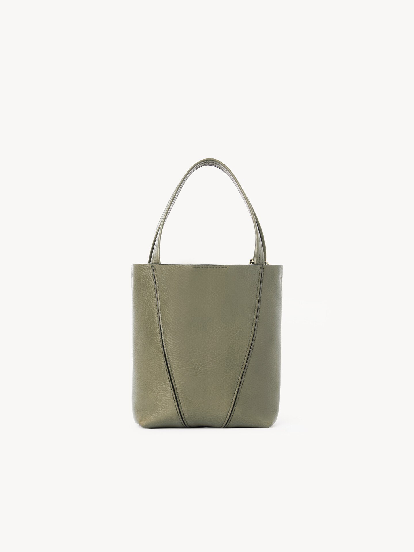 Small Chloé Spin tote bag in grained leather - 5