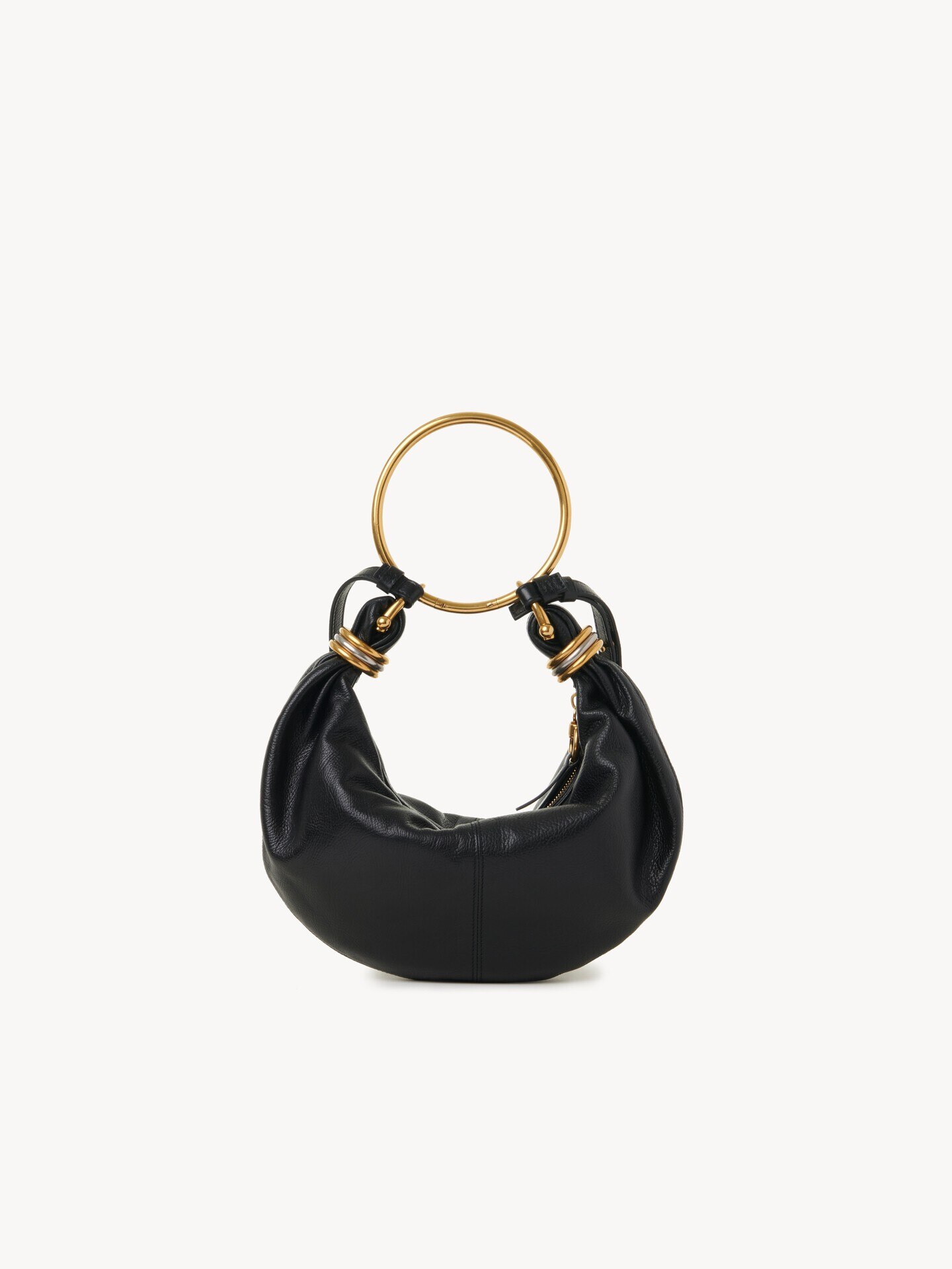 Small Bracelet Hobo bag in grained leather - 7