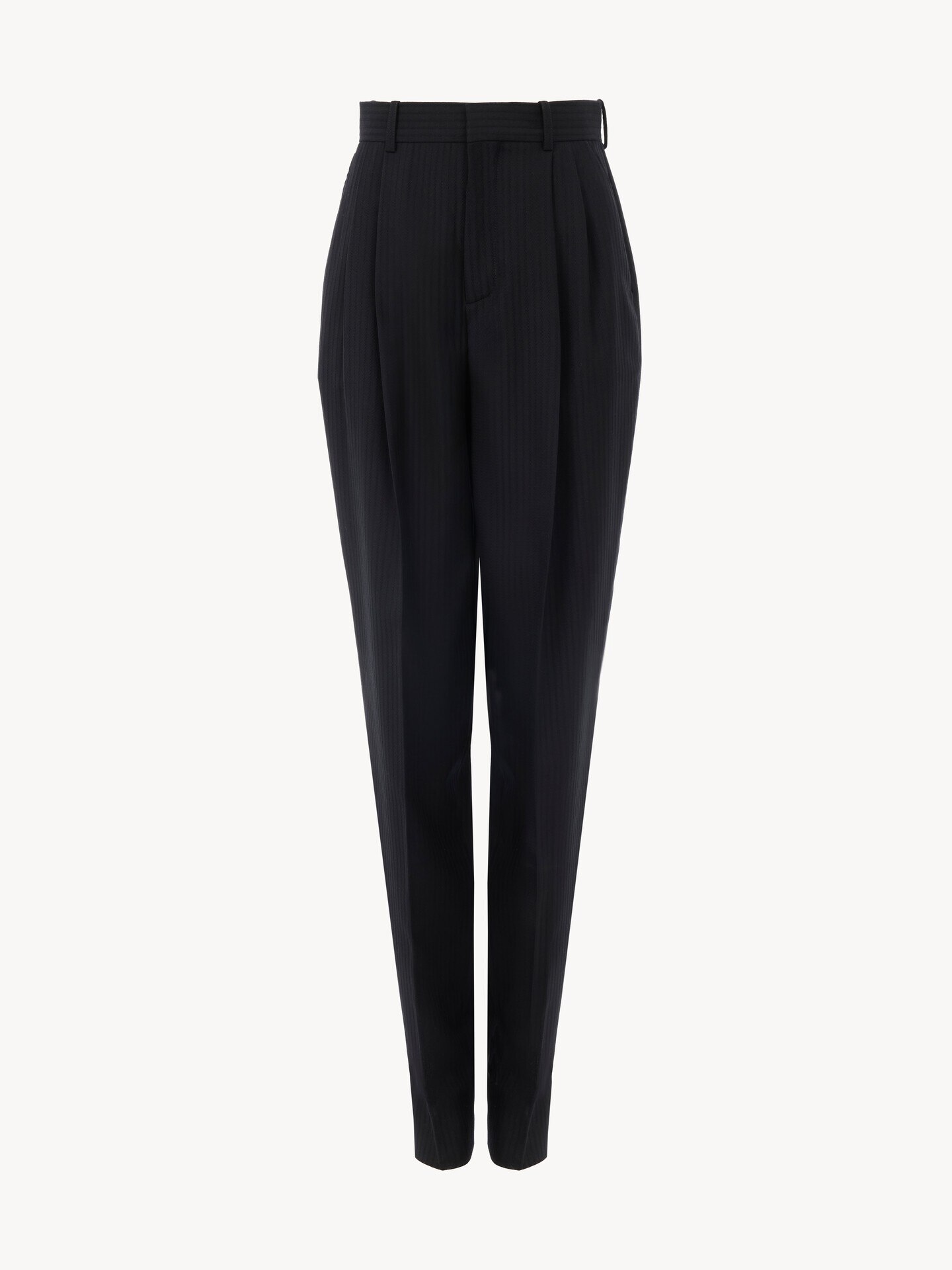 Pantalones de pernera ancha y talle alto de lana - 1