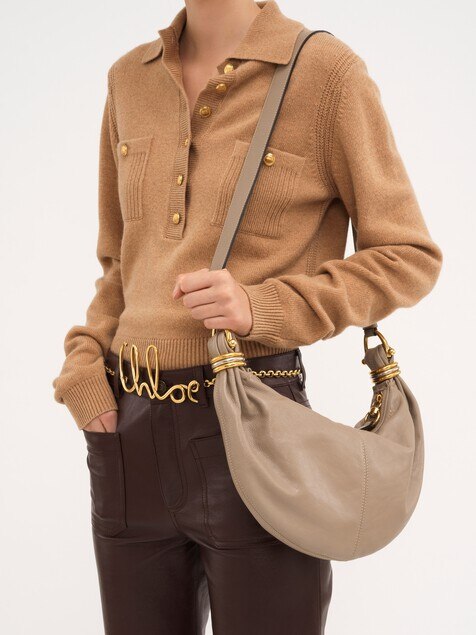Bolso hobo Bracelet peque&ntilde;o de cuero granulado