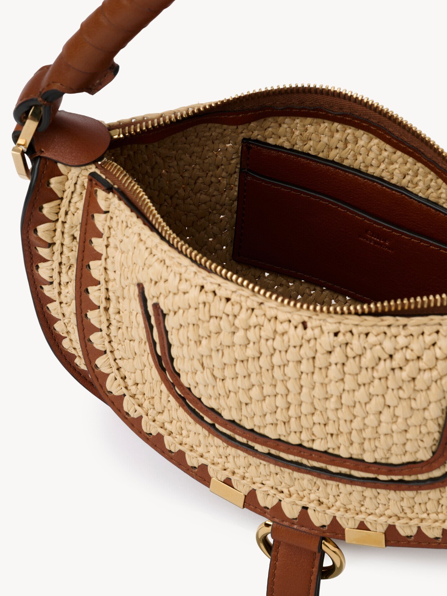 Mini Marcie shoulder bag in raffia-effect - 5