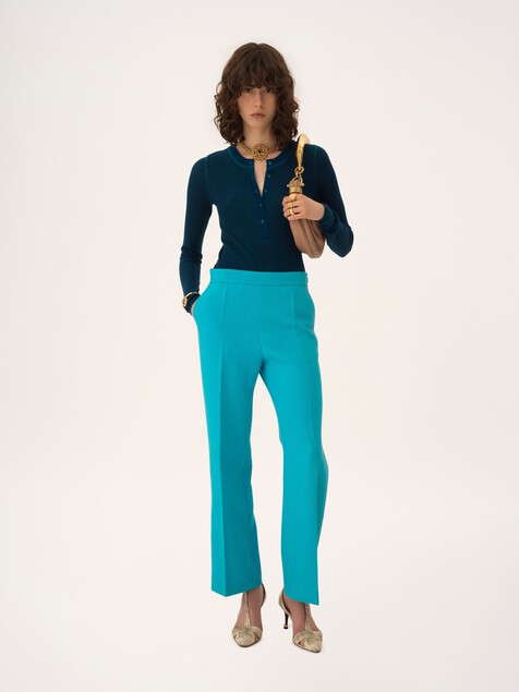 Camisa Henley de punto de lana merina