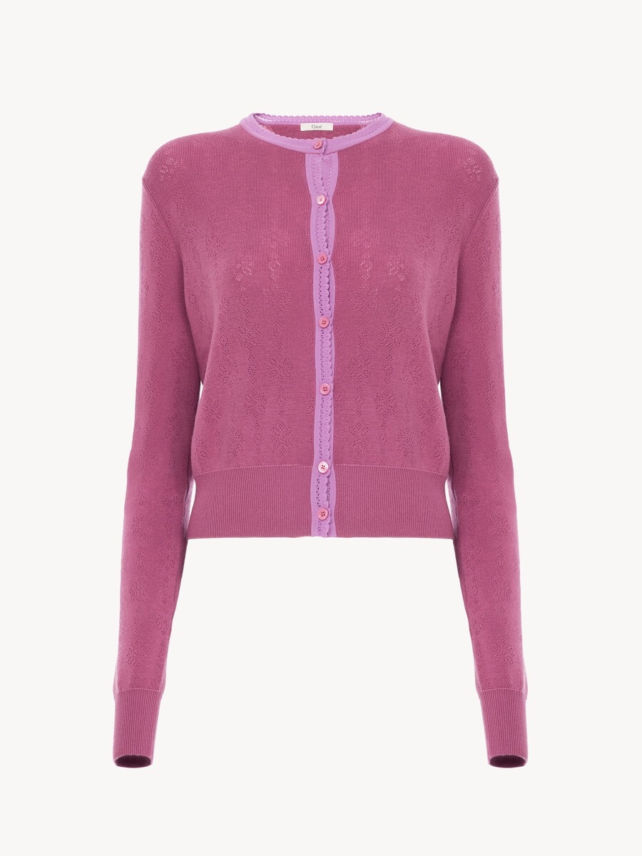 Fitted cardigan in a wool knit - 2