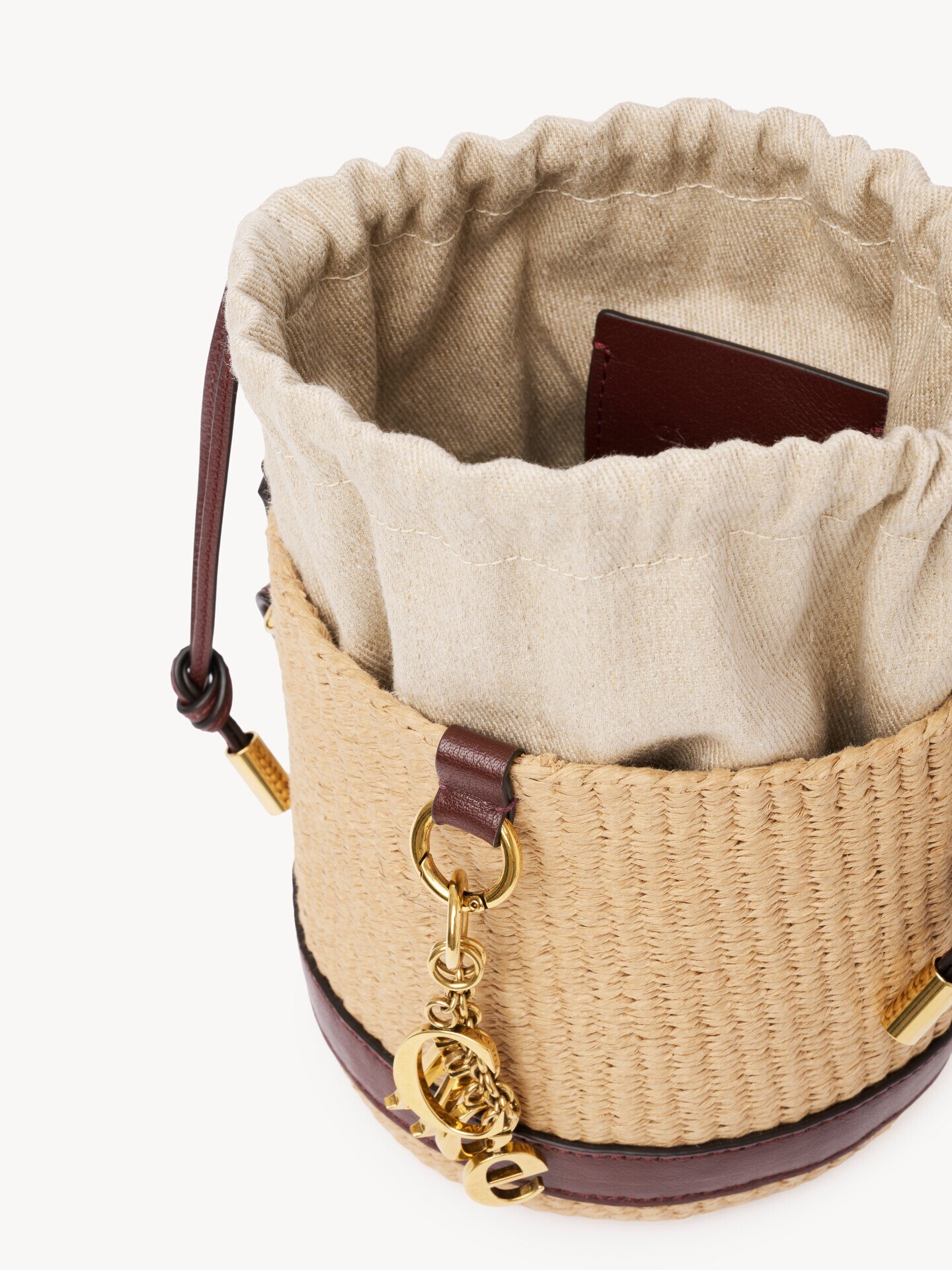 Chlo&eacute; Charms basket bag in natural fibres - 6
