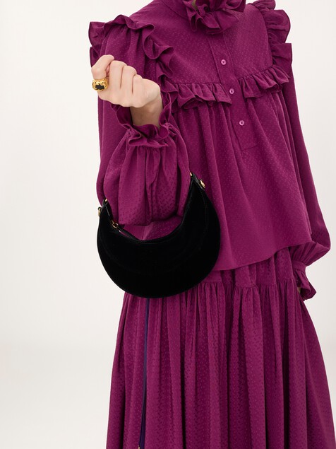 Small Chain Horse shoulder bag in velvet