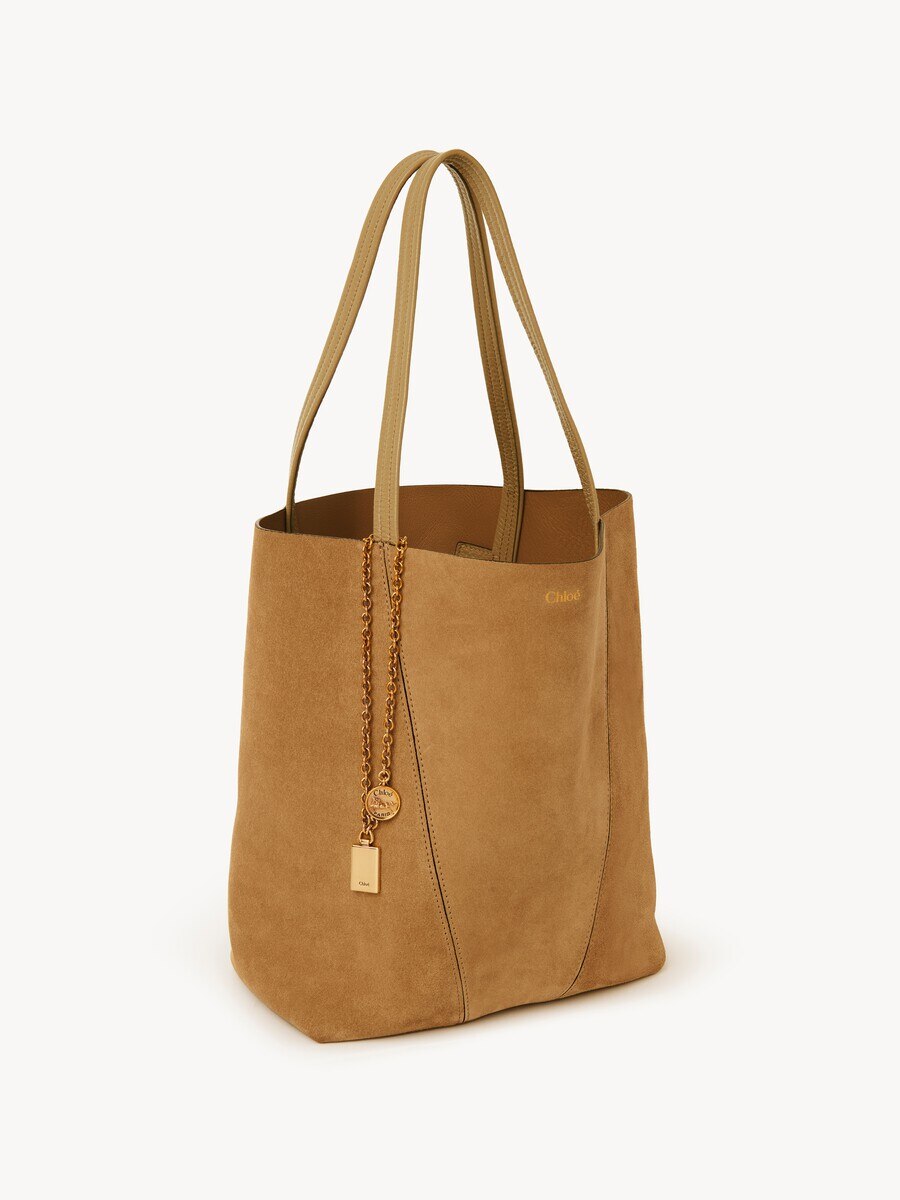 Chlo&eacute; Spin tote bag in suede leather - 5