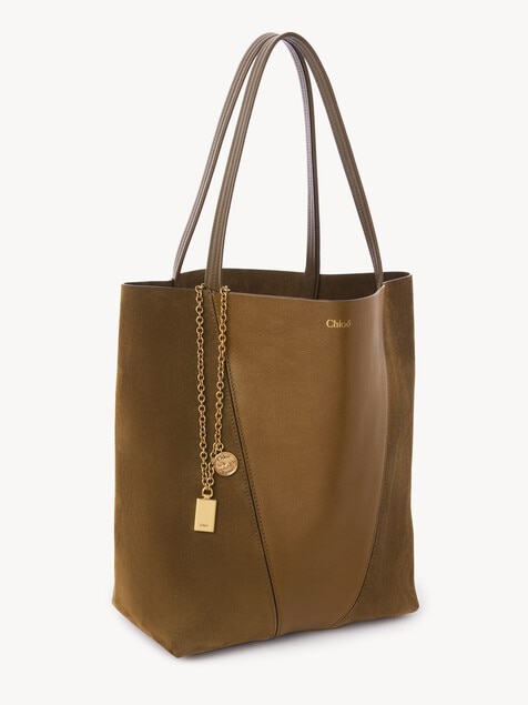 Chlo&eacute; Spin tote bag in grained & suede leather