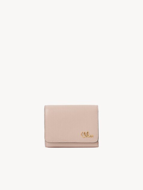 Small Chlo&eacute; Iconic tri-fold wallet with coin pocket in grained leather