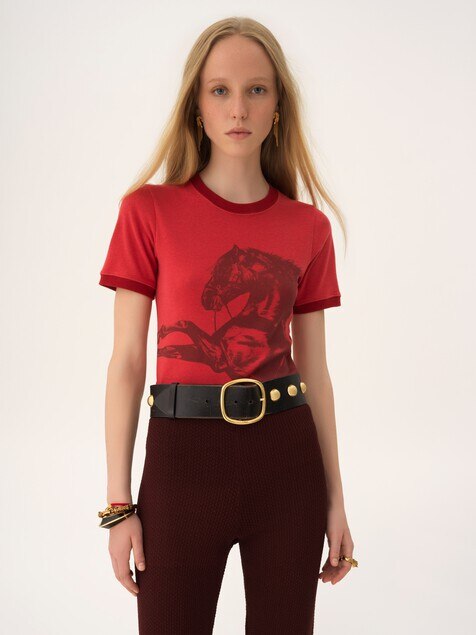 Baby fit logo t-shirt in chin&eacute; jersey