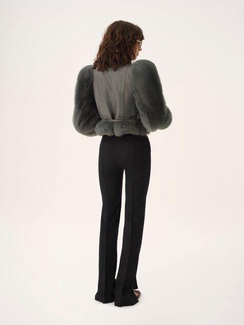 Flared tailored trousers in wool gabardine