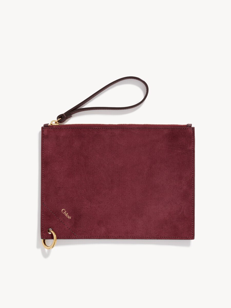 Chlo&eacute; Spin zipped pouch in suede & soft leather - 2