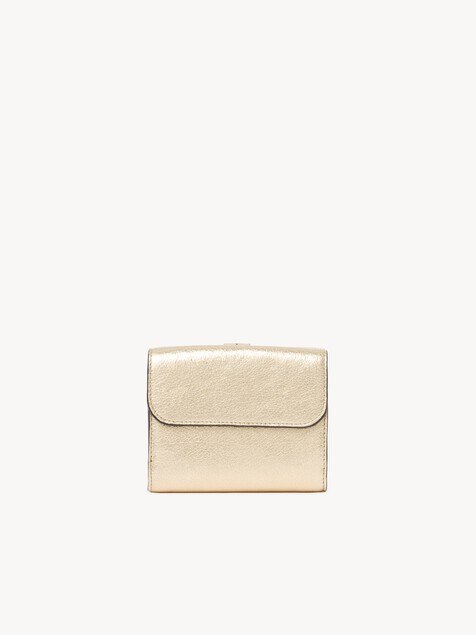 Small Alphabet tri-fold in metallized leather