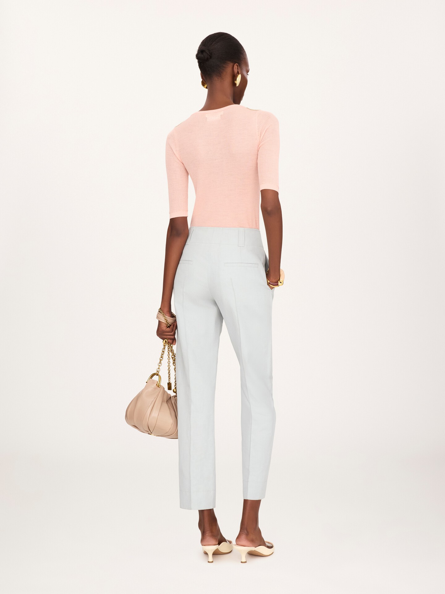 Cigarette pants in a linen-cotton mix - 5