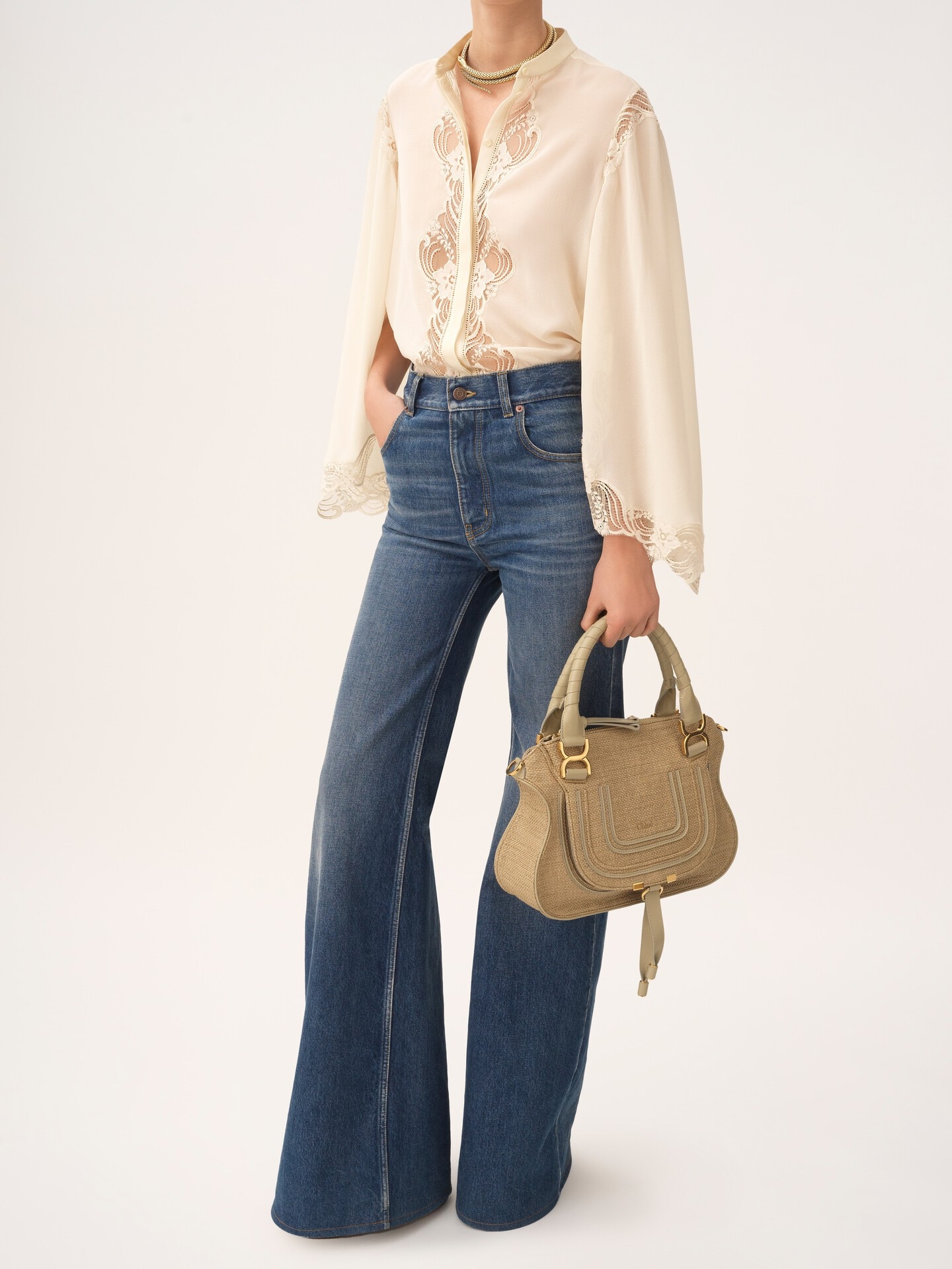 Small Marcie bag in raffia-effect fibres - 8