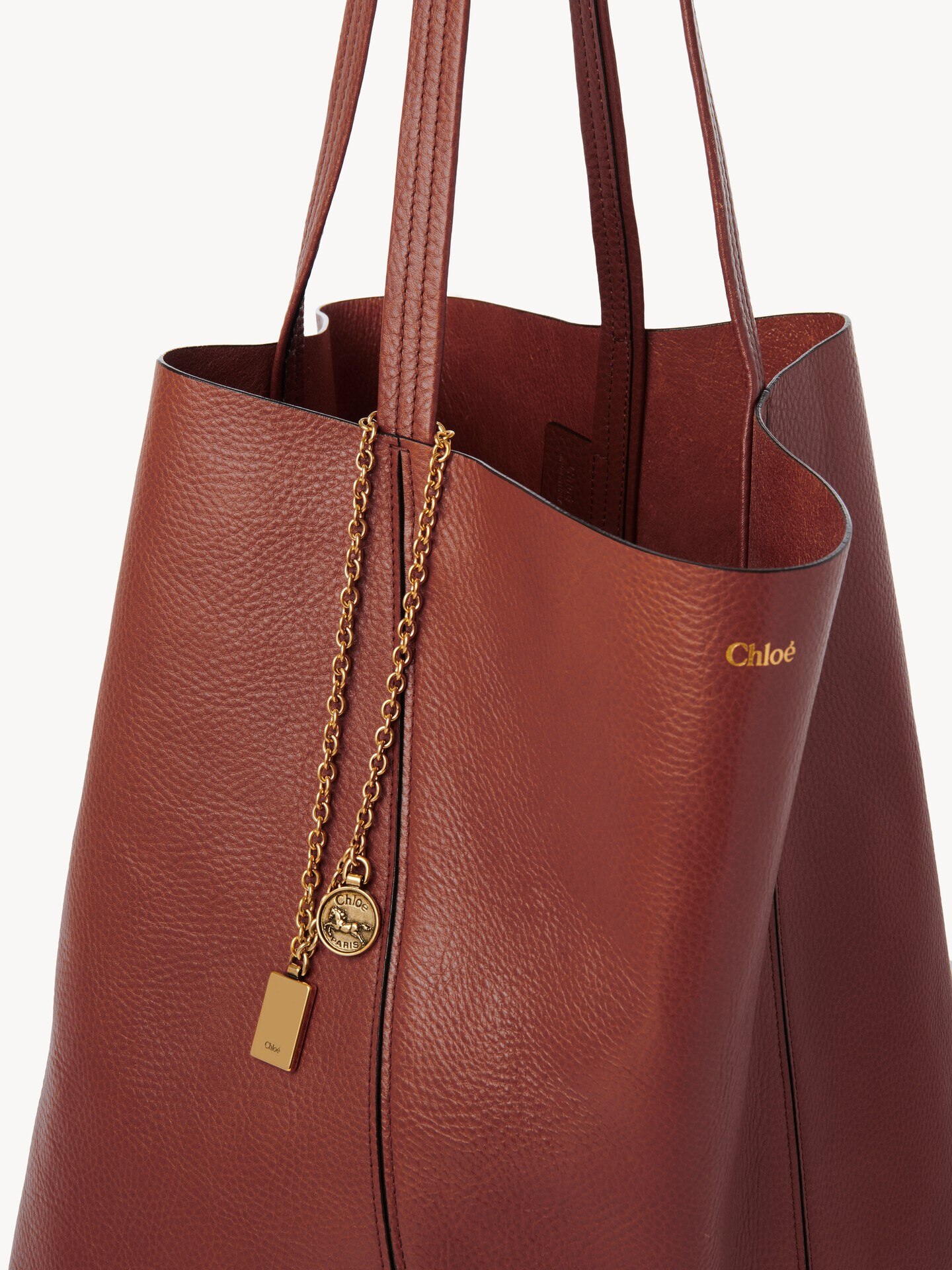 Bolso tote Chlo&eacute; Spin grande de cuero granulado - 6