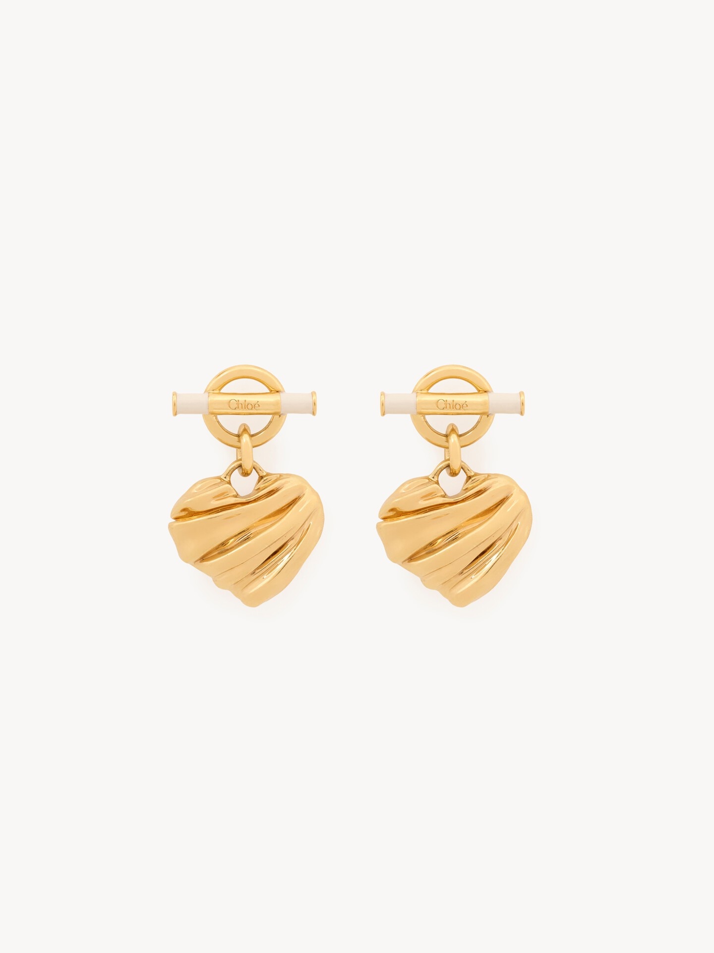 Pendientes Chlo&eacute; Pleated Heart - 2