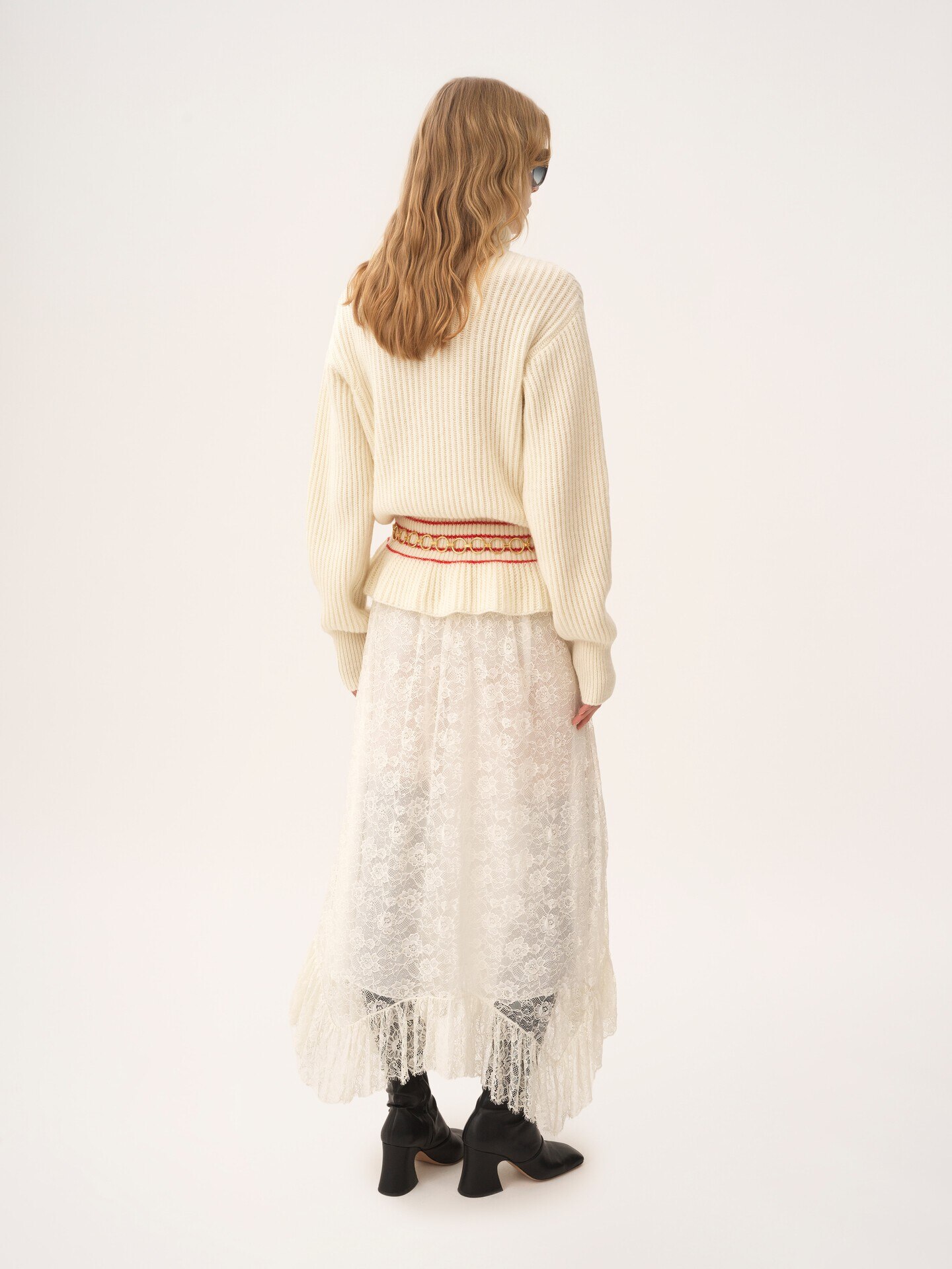 Oversized logo turtleneck jumper in a wool & mohair knit - 6