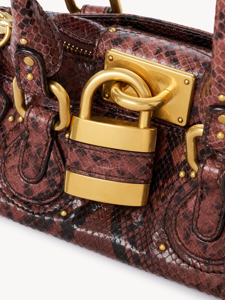 Small Paddington bag in python-effect leather - 7