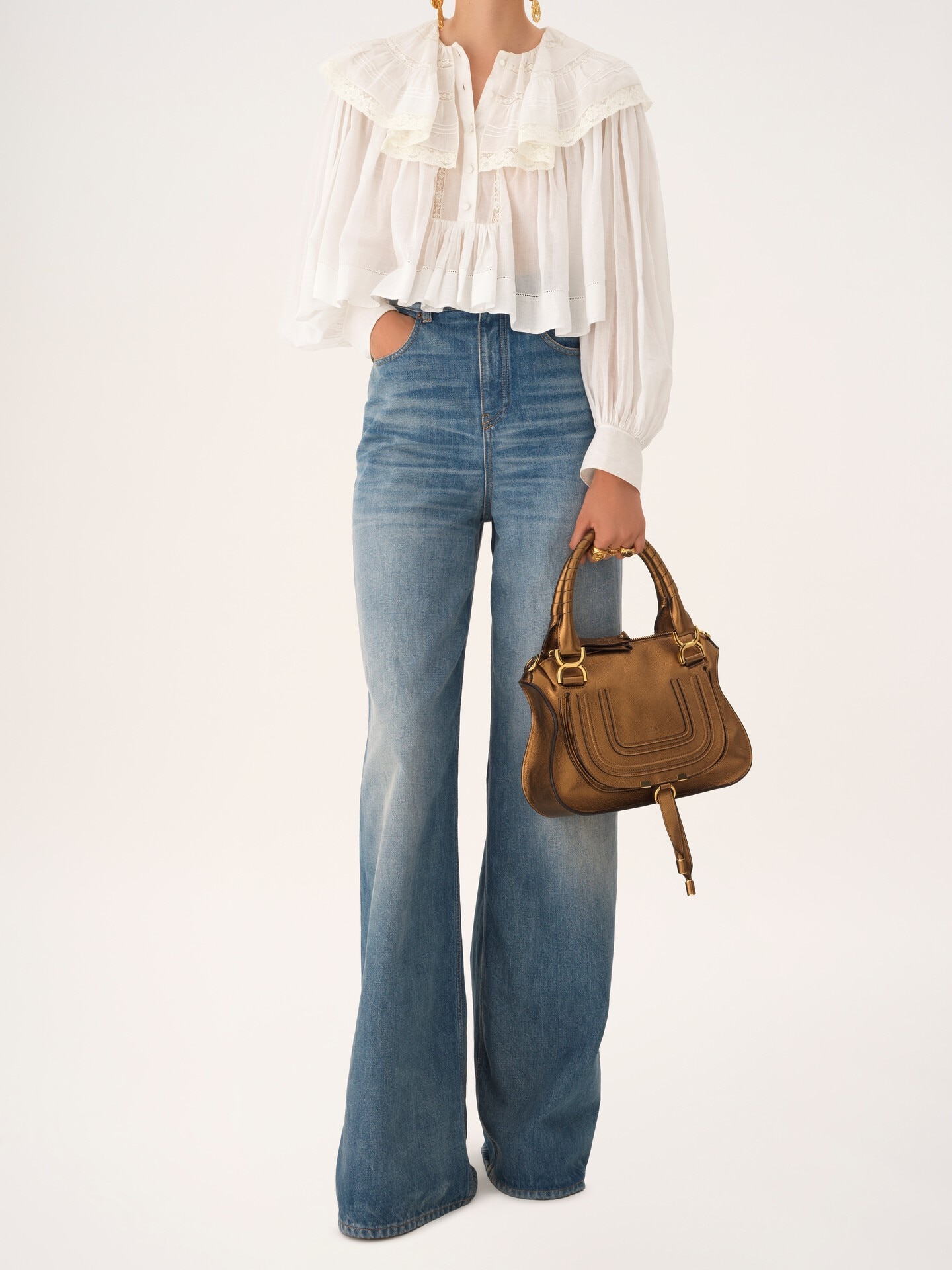 Small Marcie bag in metallized leather - 10