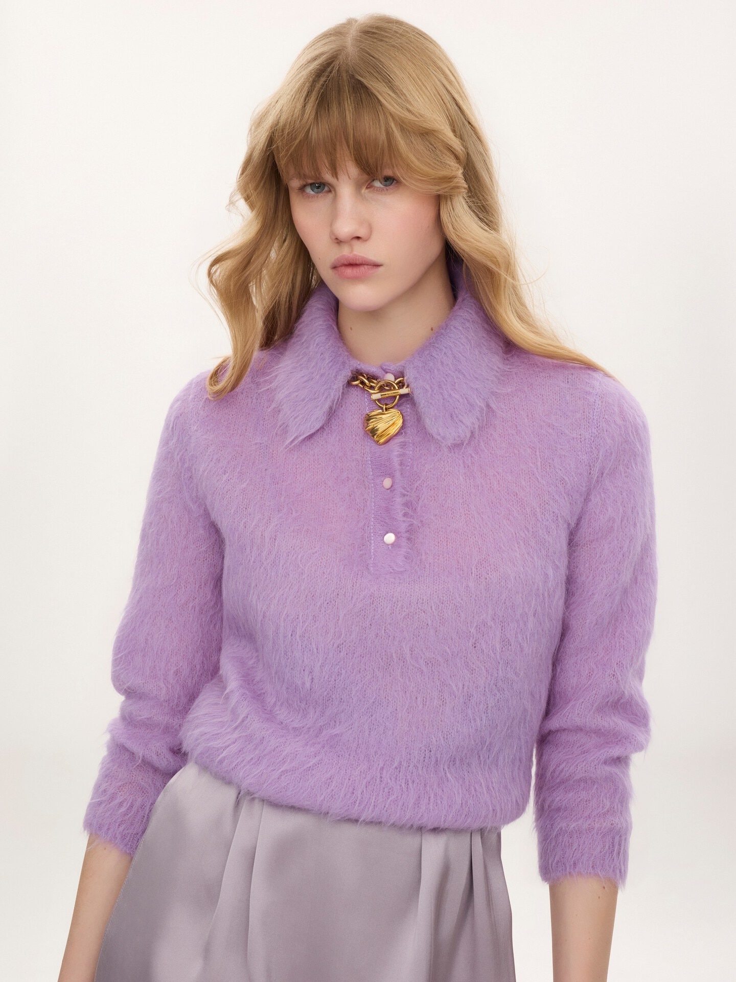 Polo jumper in an alpaca wool-blend knit - 4