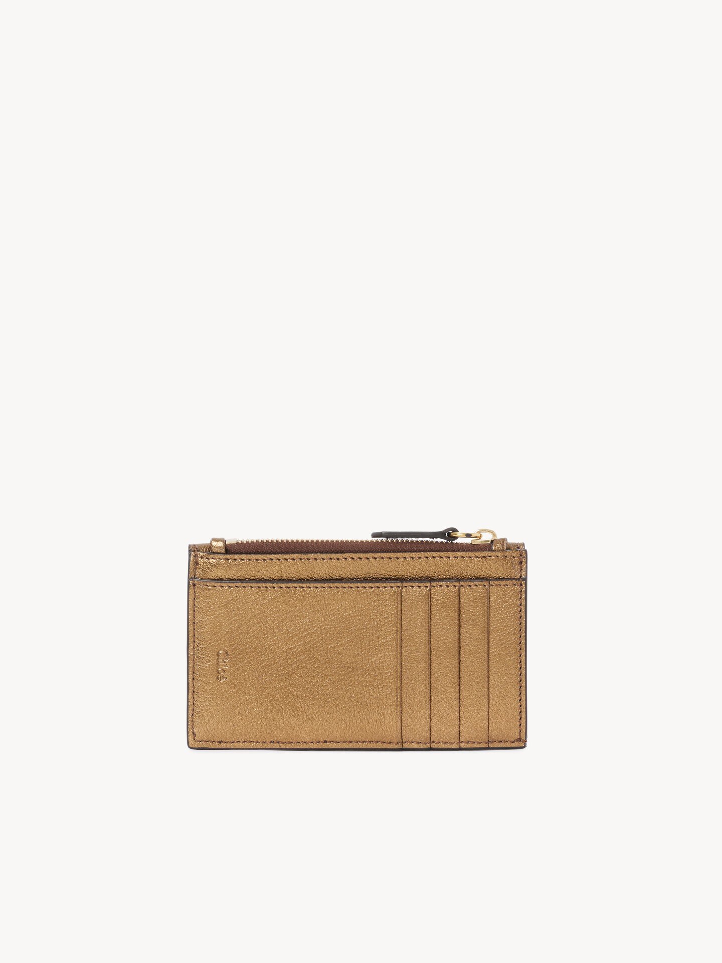 Small Envelope purse with card slots in metallic leather - 4