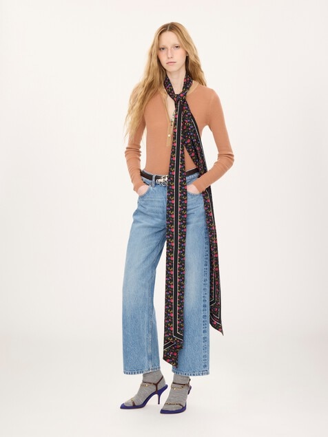 The Chlo&eacute; Folk bandeau scarf in silk cr&ecirc;pe