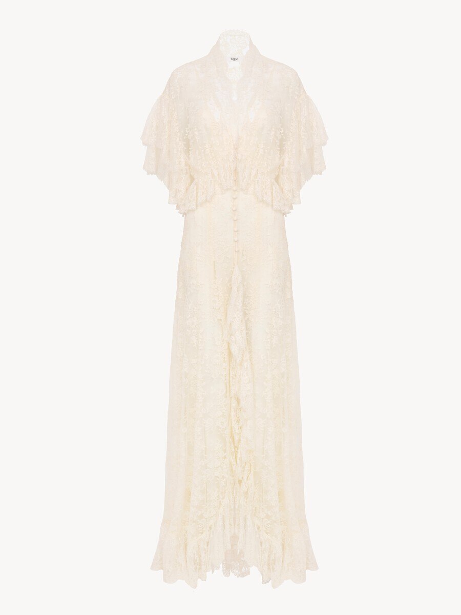 Long ruffled dress in lace - 2
