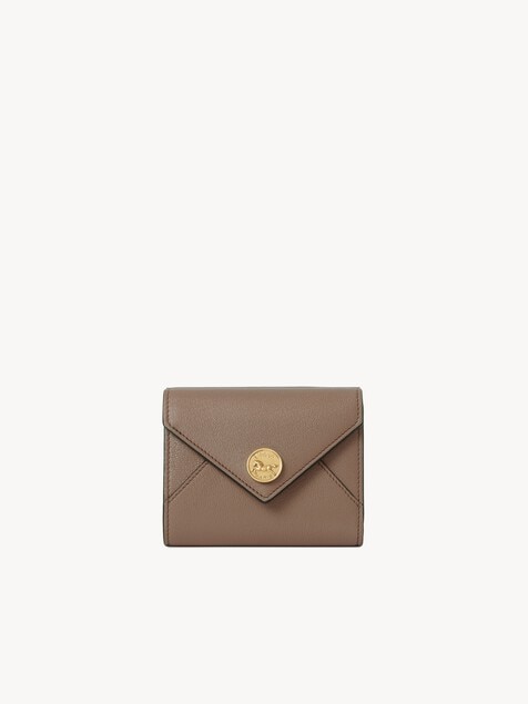 Small Envelope tri-fold wallet in grained leather
