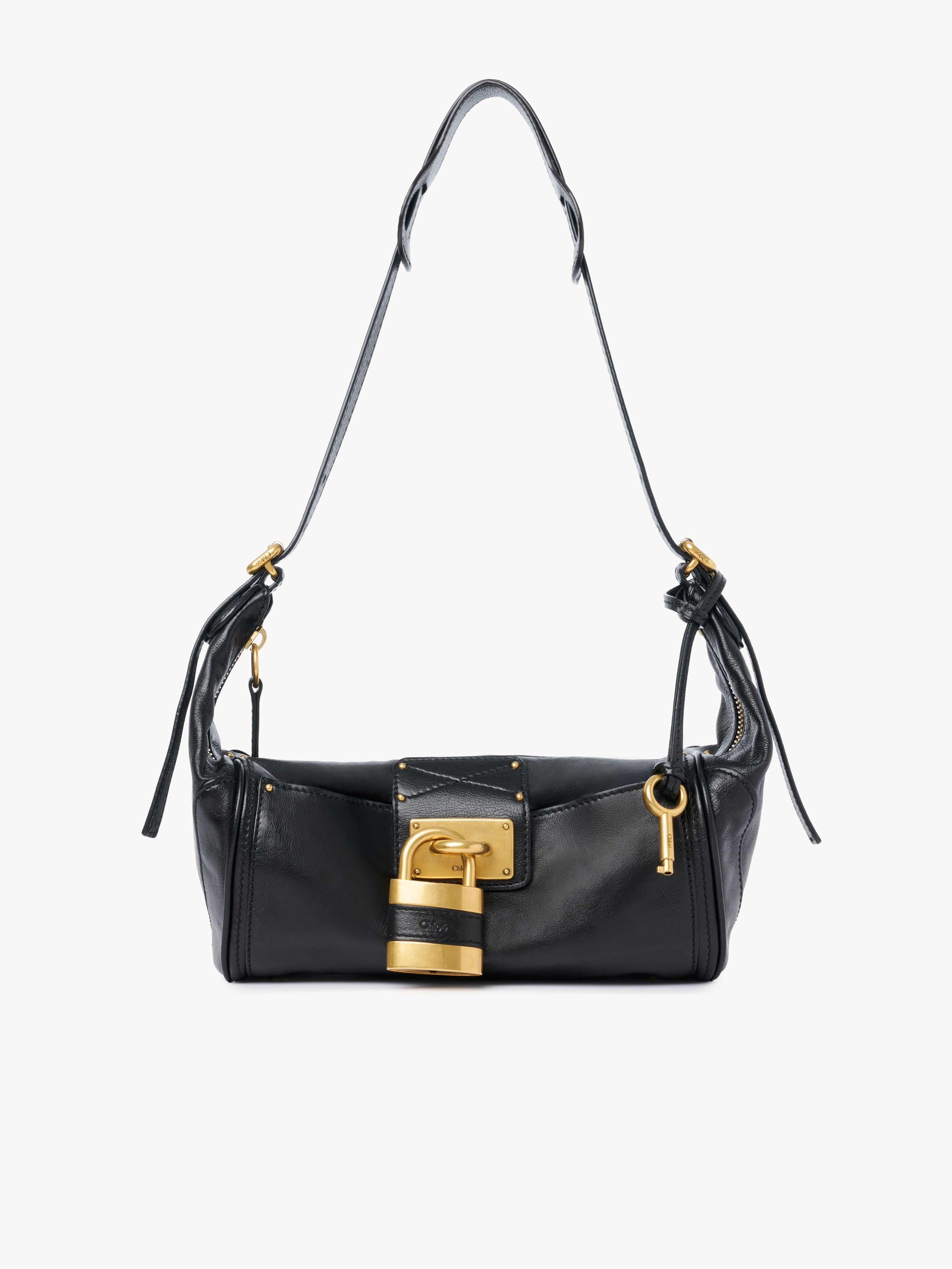 Small Paddington bag with strap in grained leather - NaN