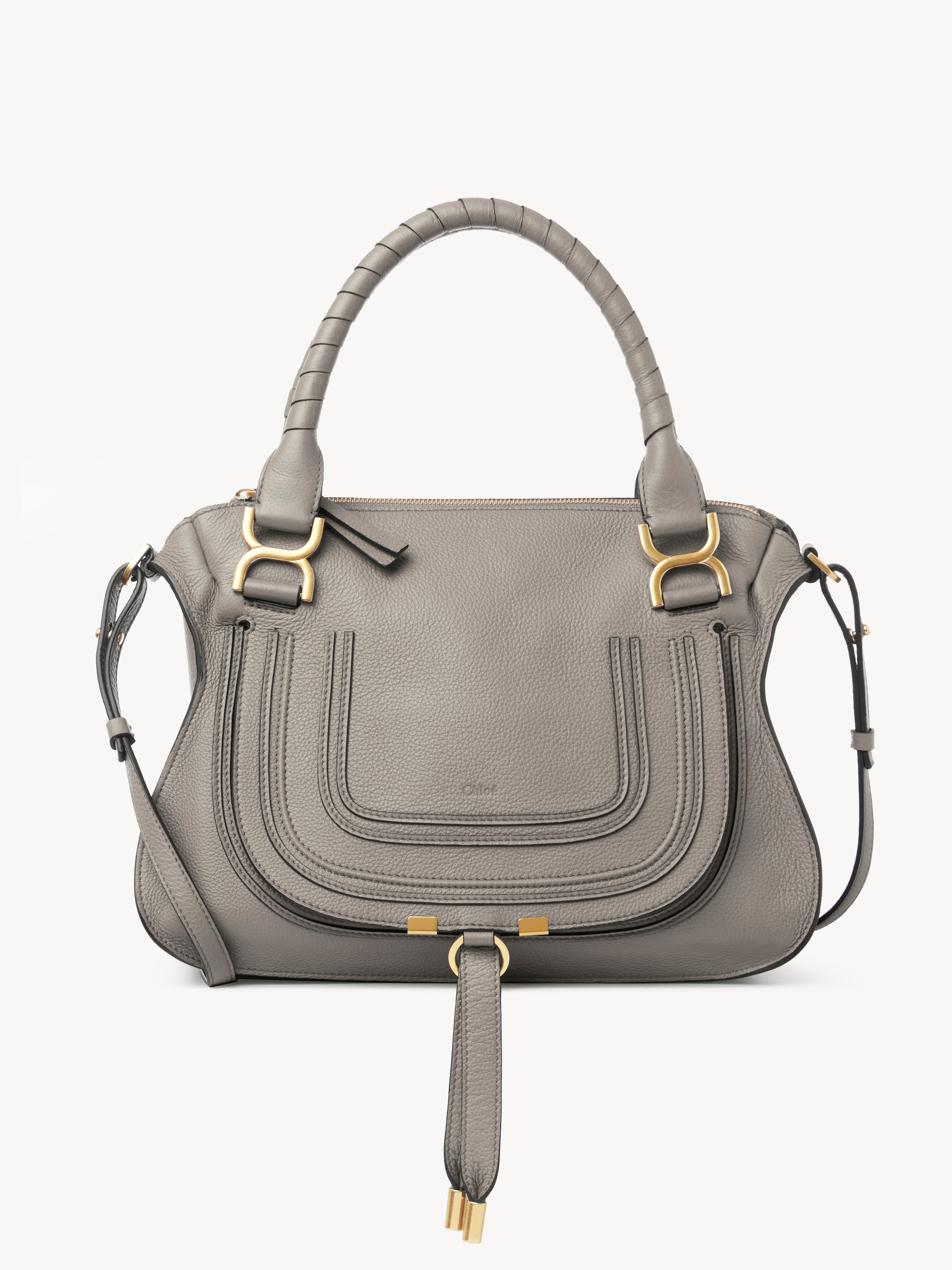 Marcie saddle bag in grained leather - NaN