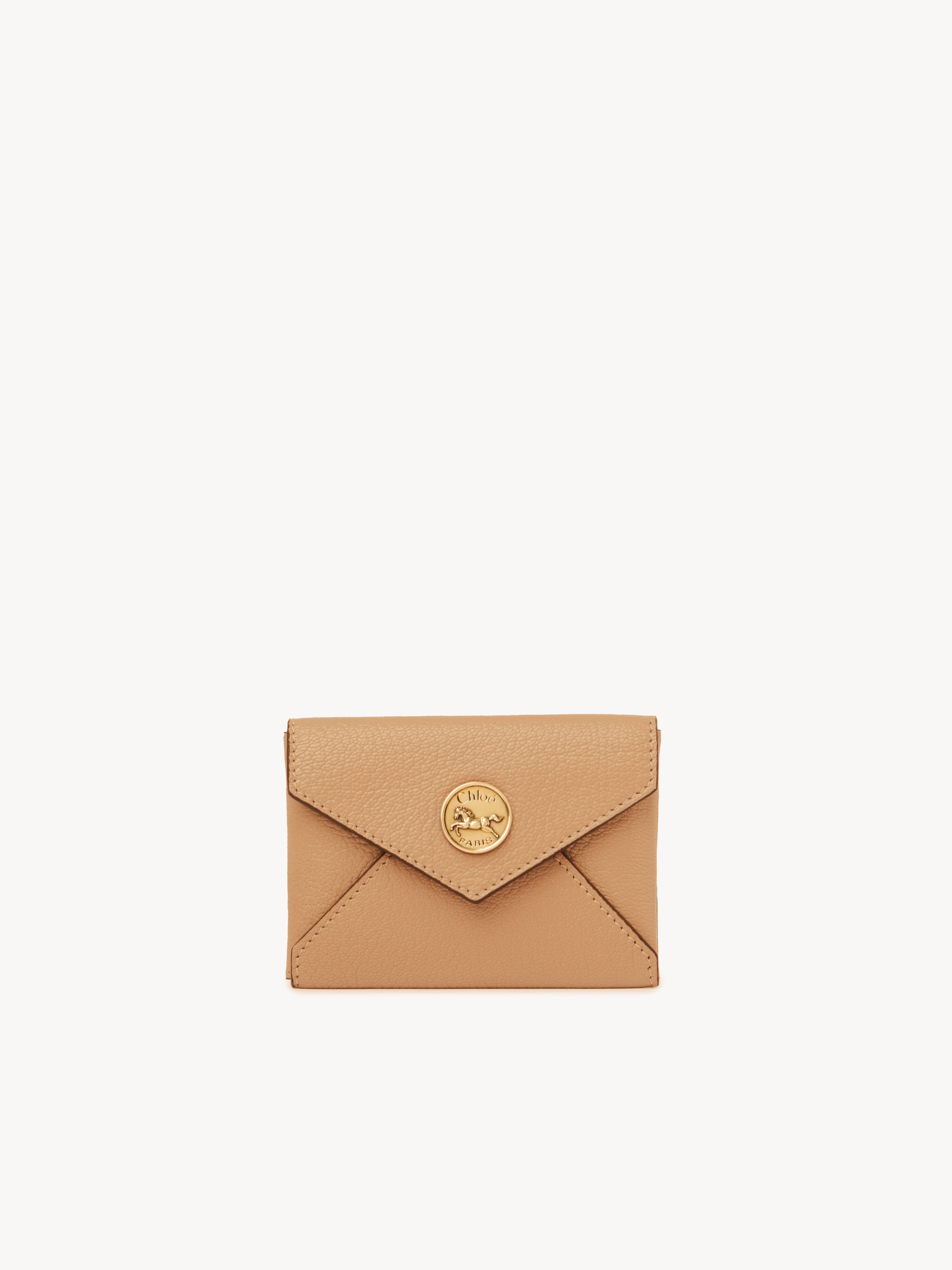 Envelope long wallet with flap in grained leather - NaN