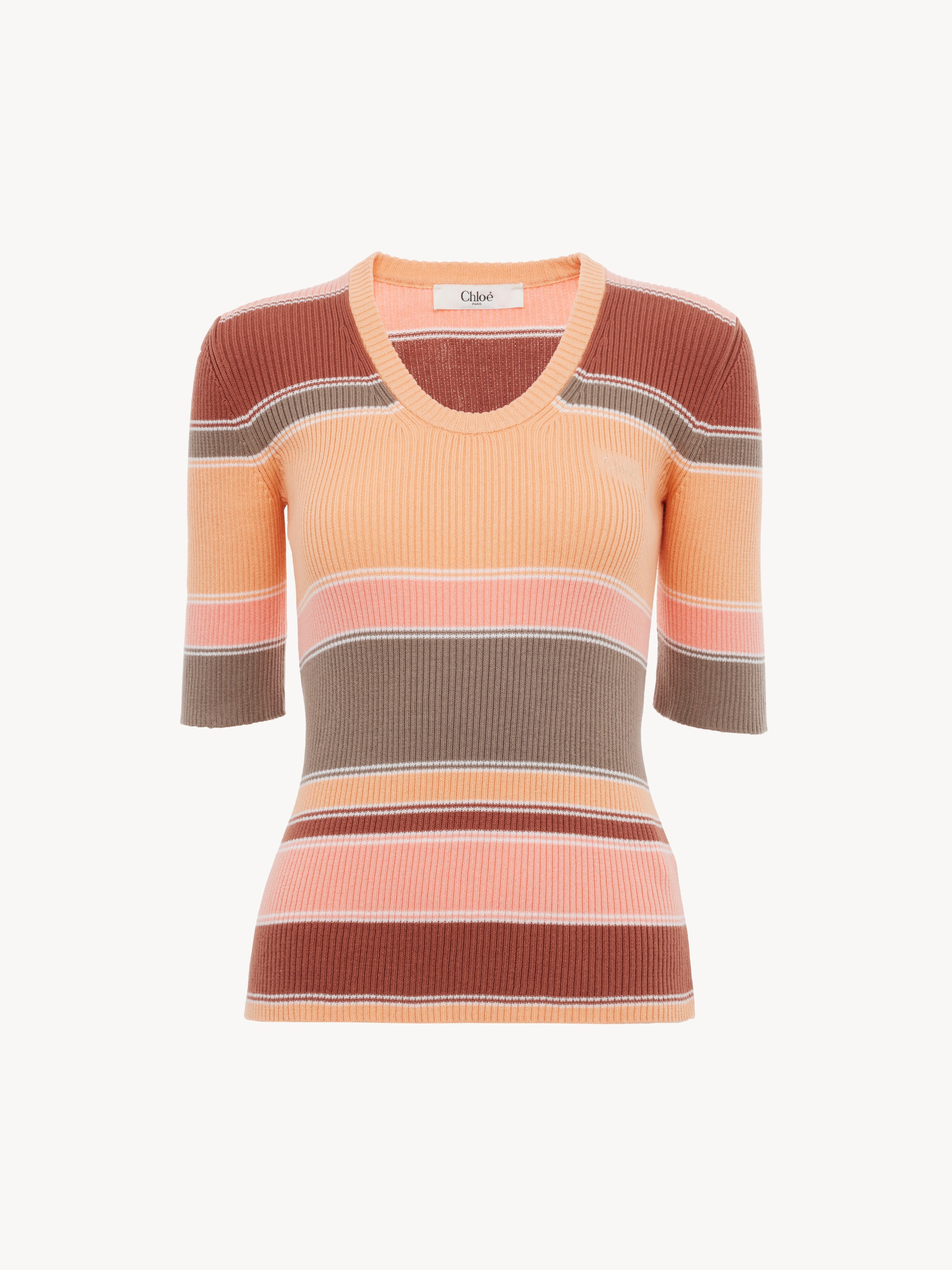 High-rise flared trousers in cotton canvas - NaN