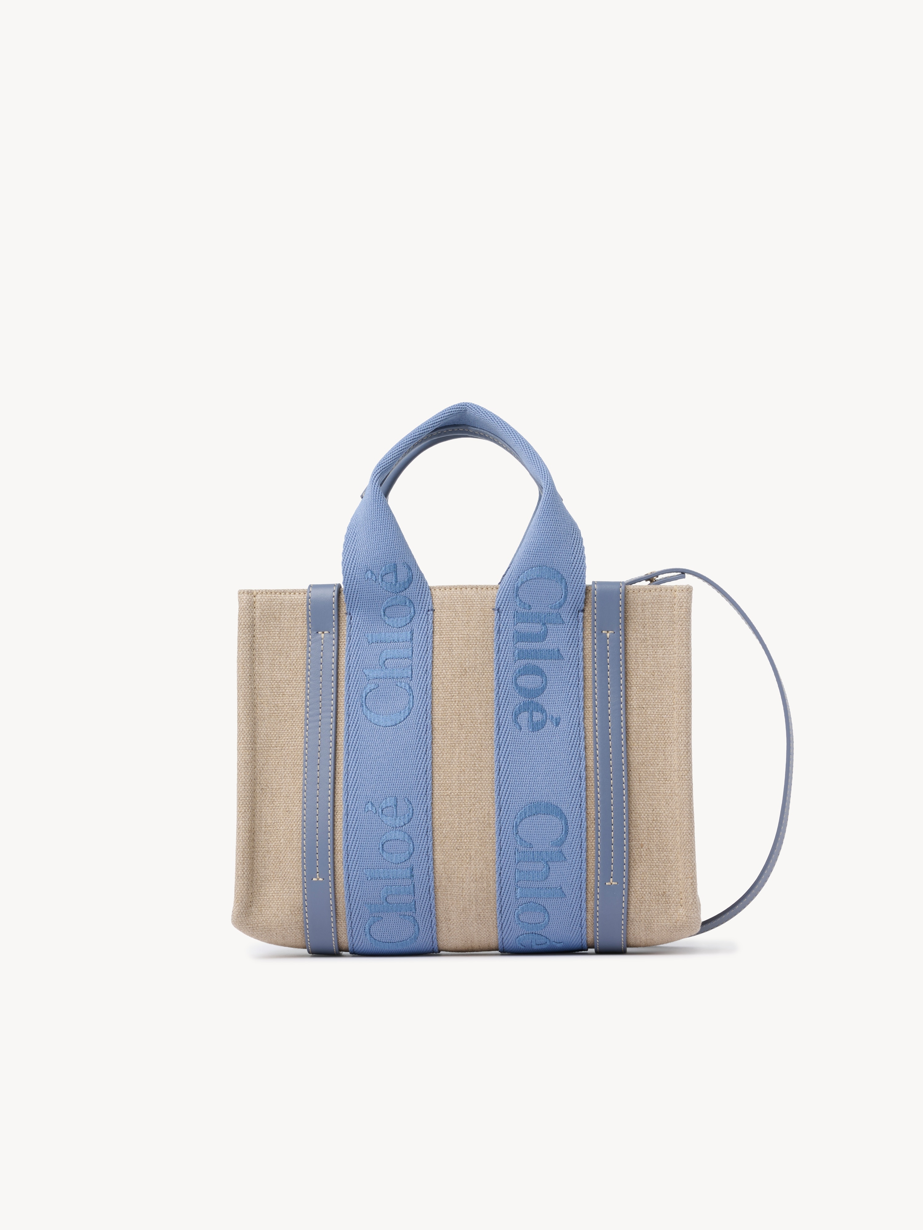 Mini Woody tote bag in linen - NaN