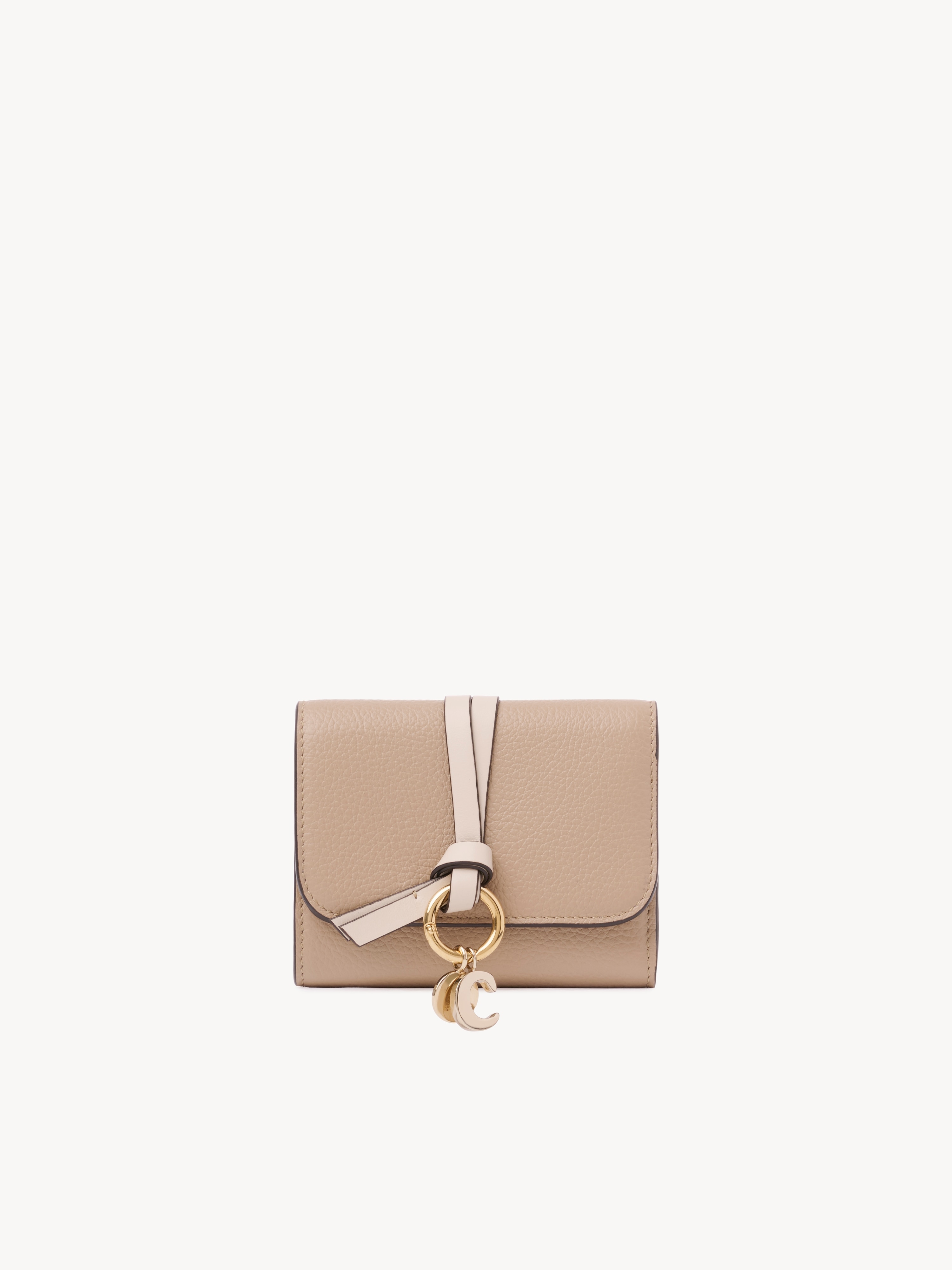 Alphabet wallet in grained leather - NaN