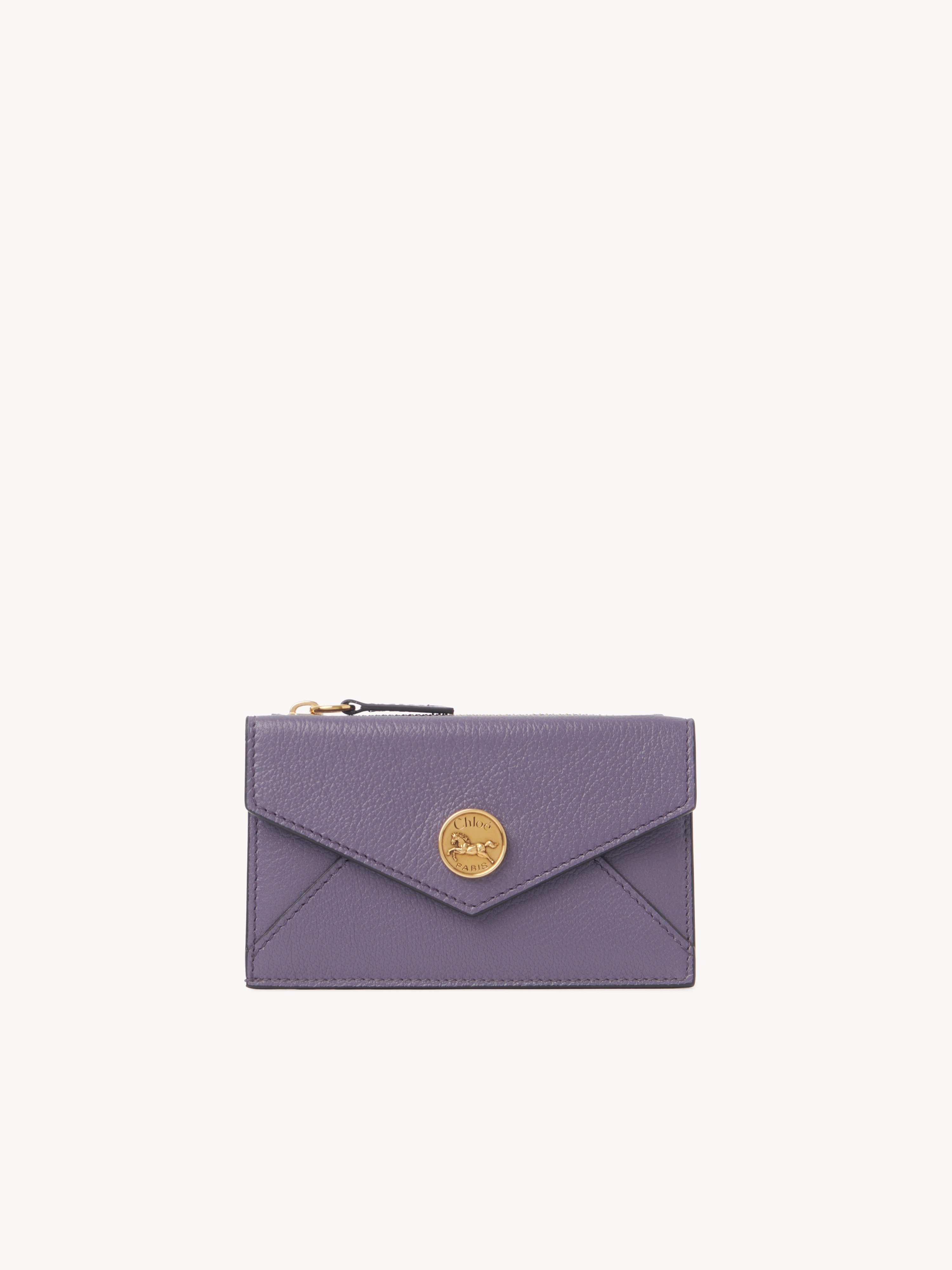 Small Envelope tri-fold in grained leather - NaN