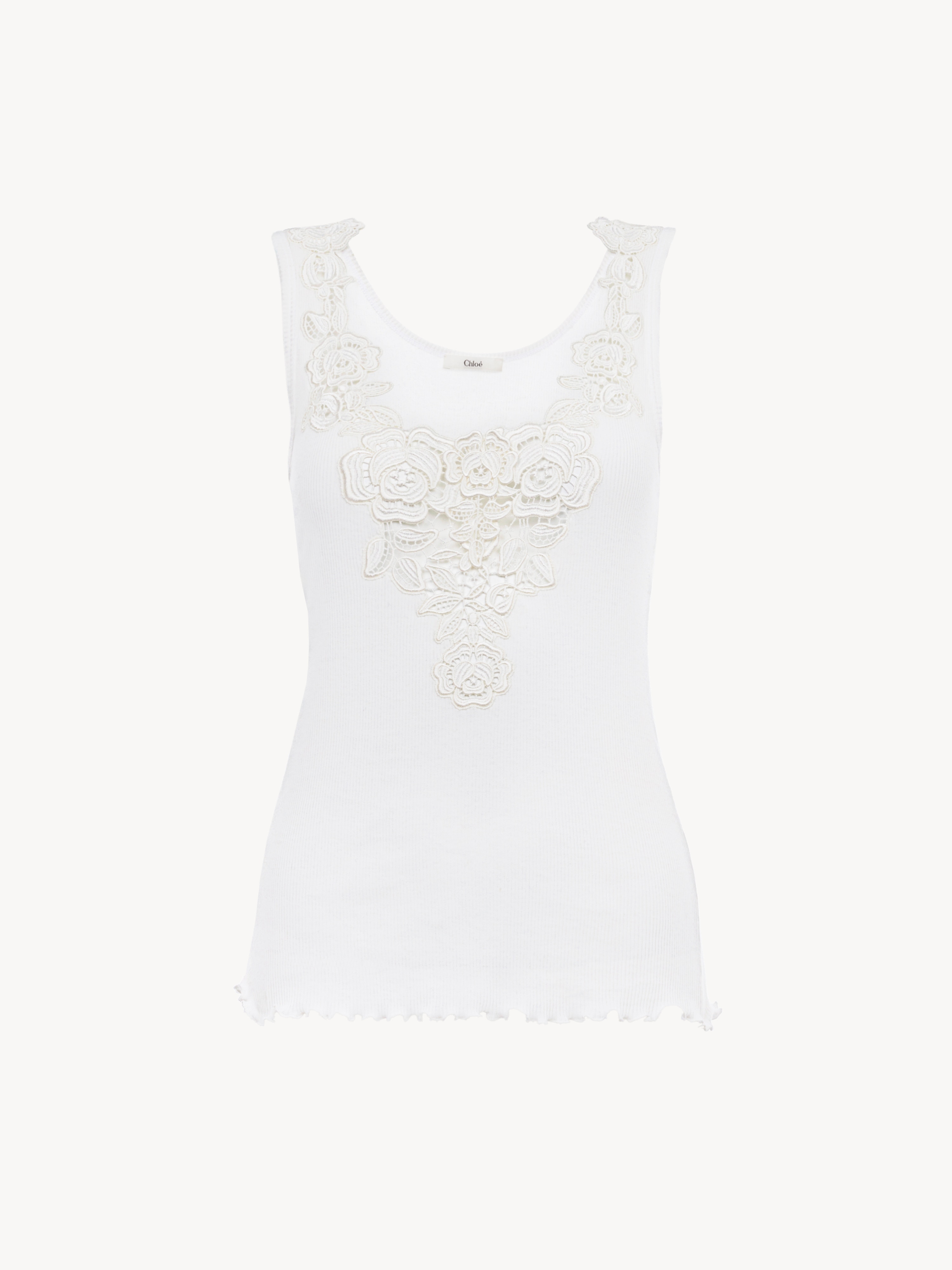 Jersey de cuello alto de punto de lana y encaje - NaN