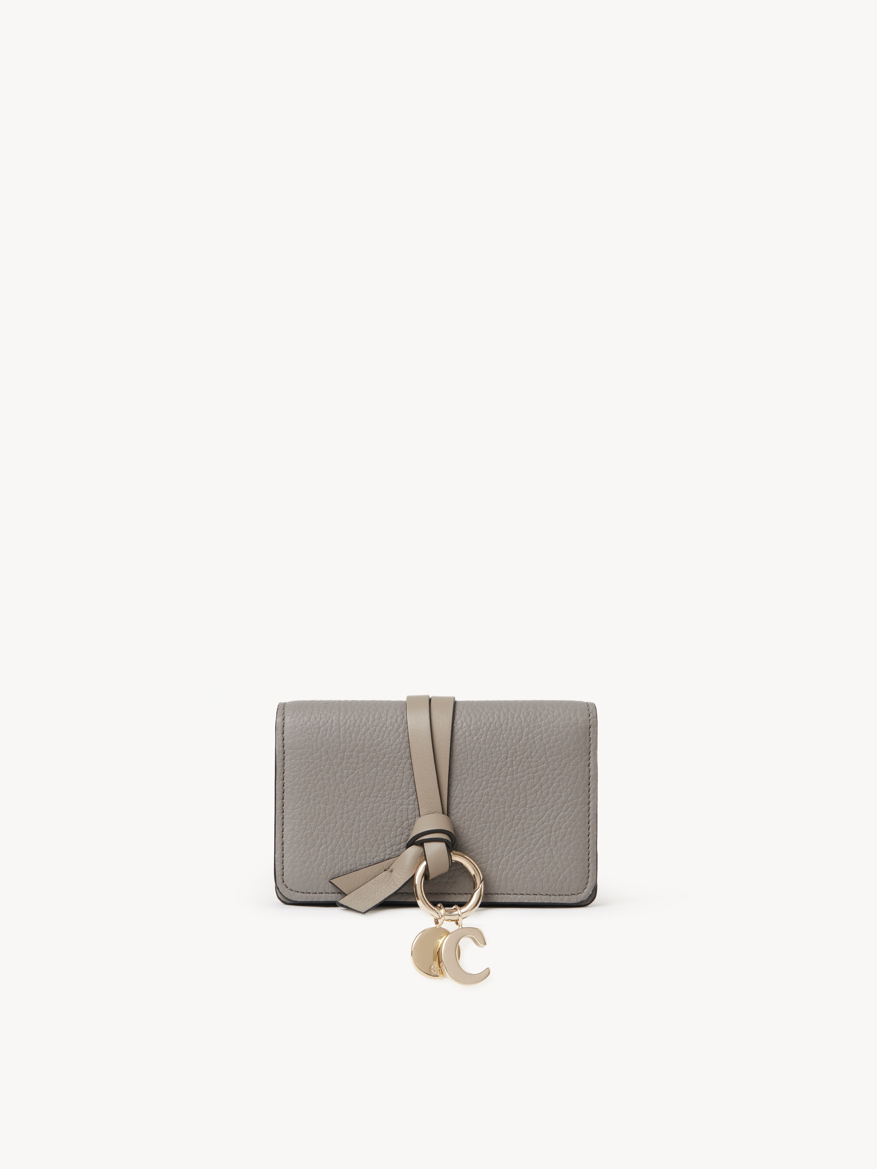 Small Alphabet tri-fold in grained leather - NaN