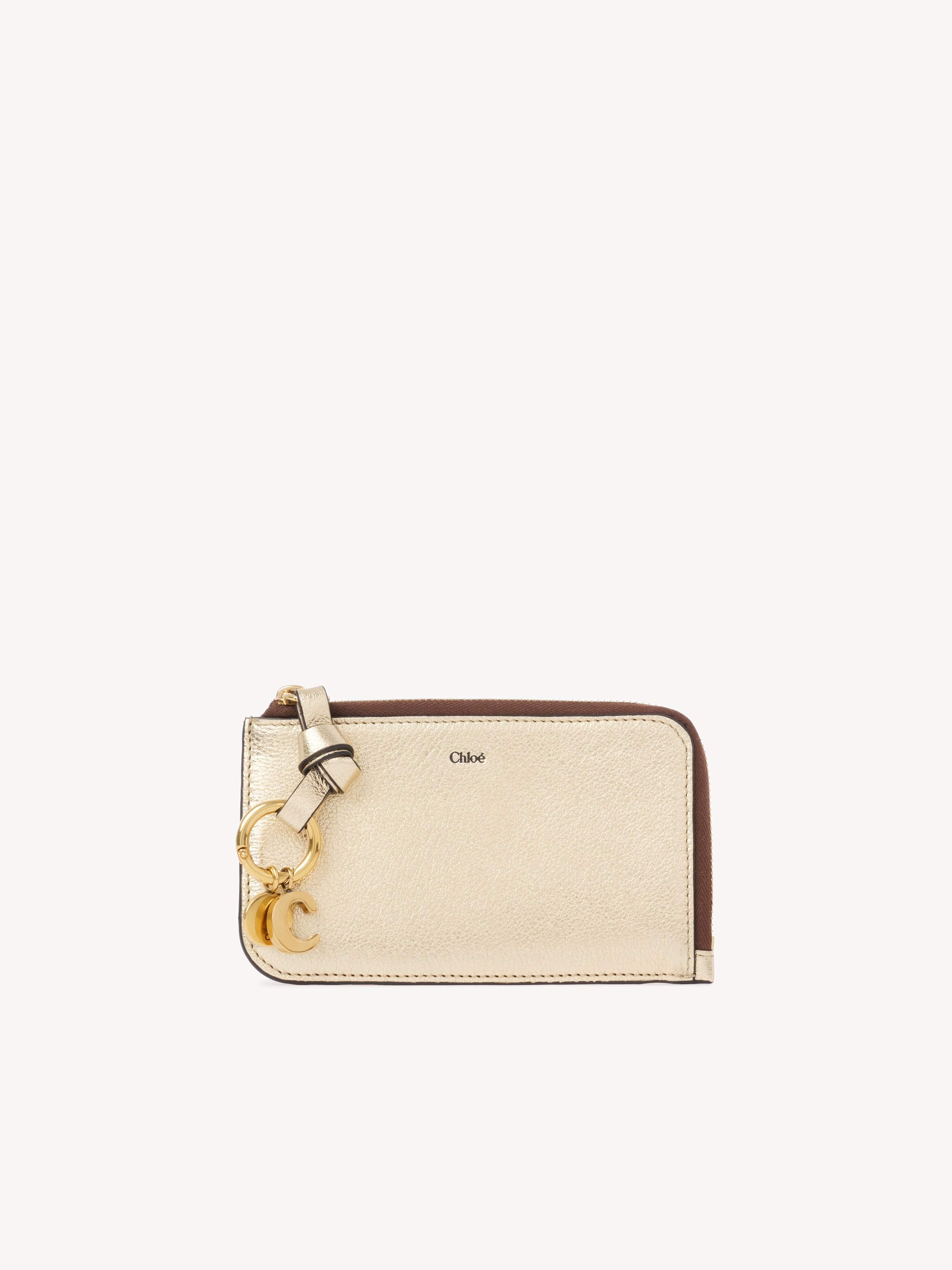 Mini Alphabet tri-fold in metallic leather - NaN