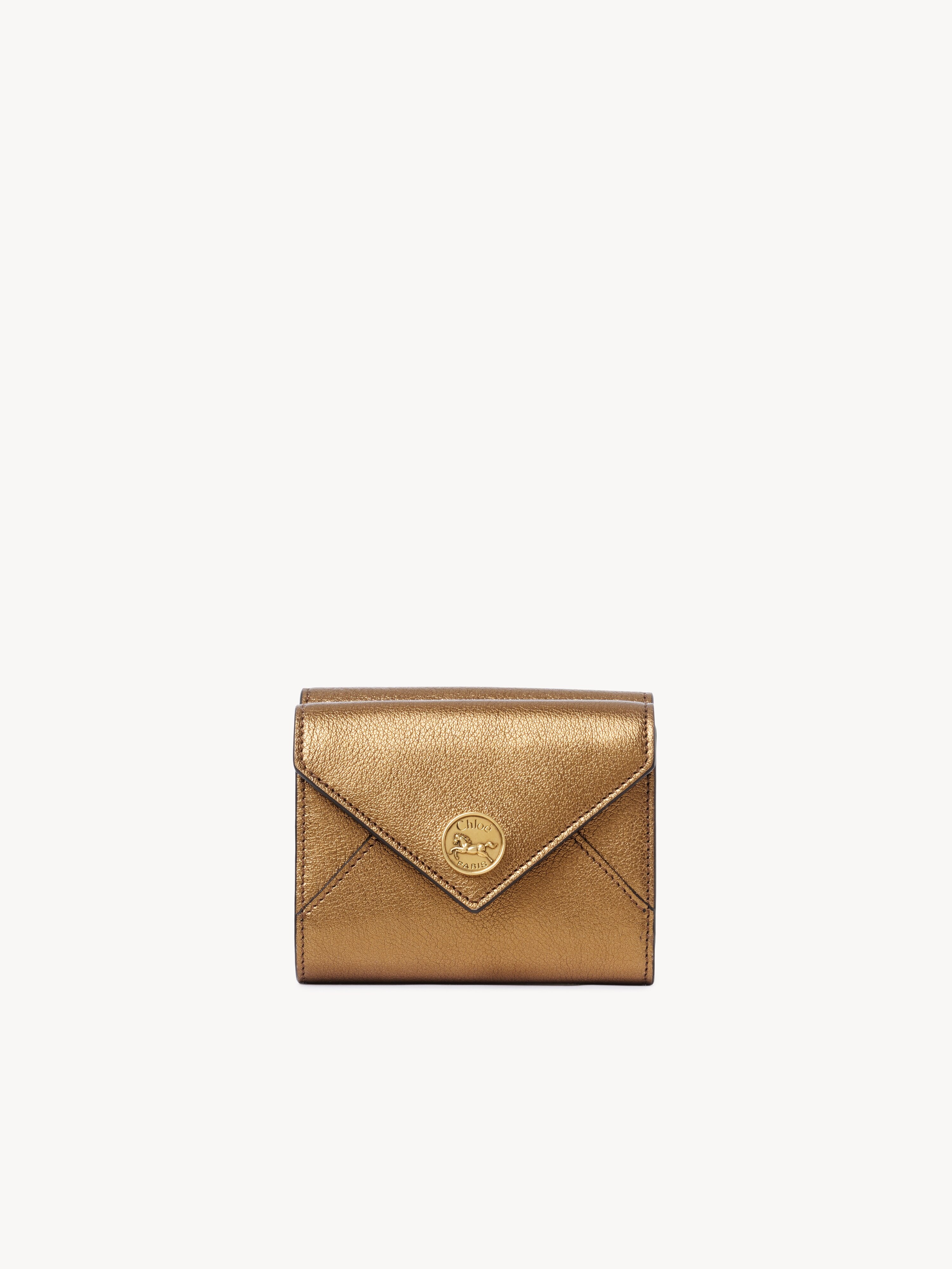 Envelope card holder in metallic leather - NaN