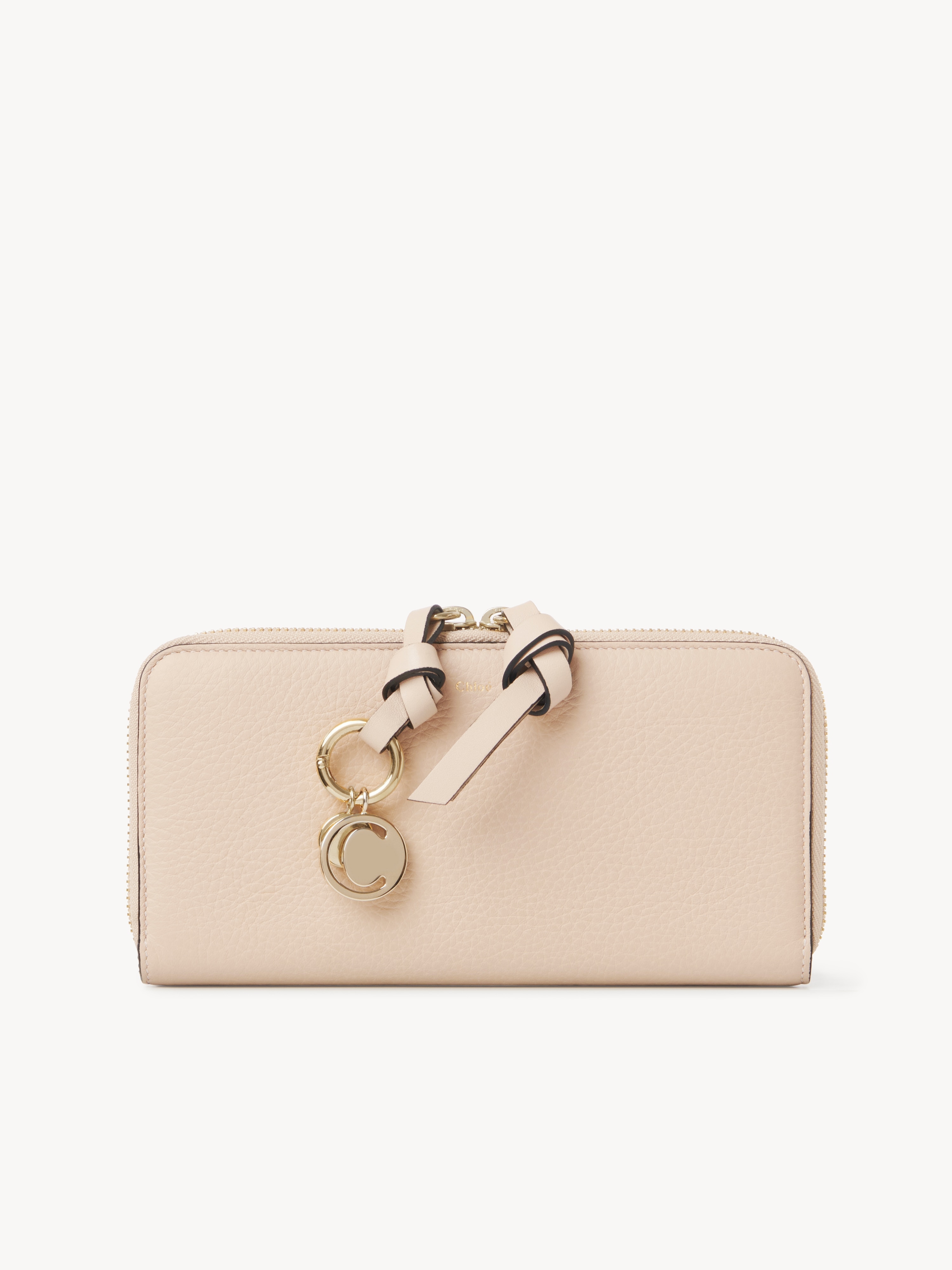 Small Alphabet tri-fold in grained leather - NaN
