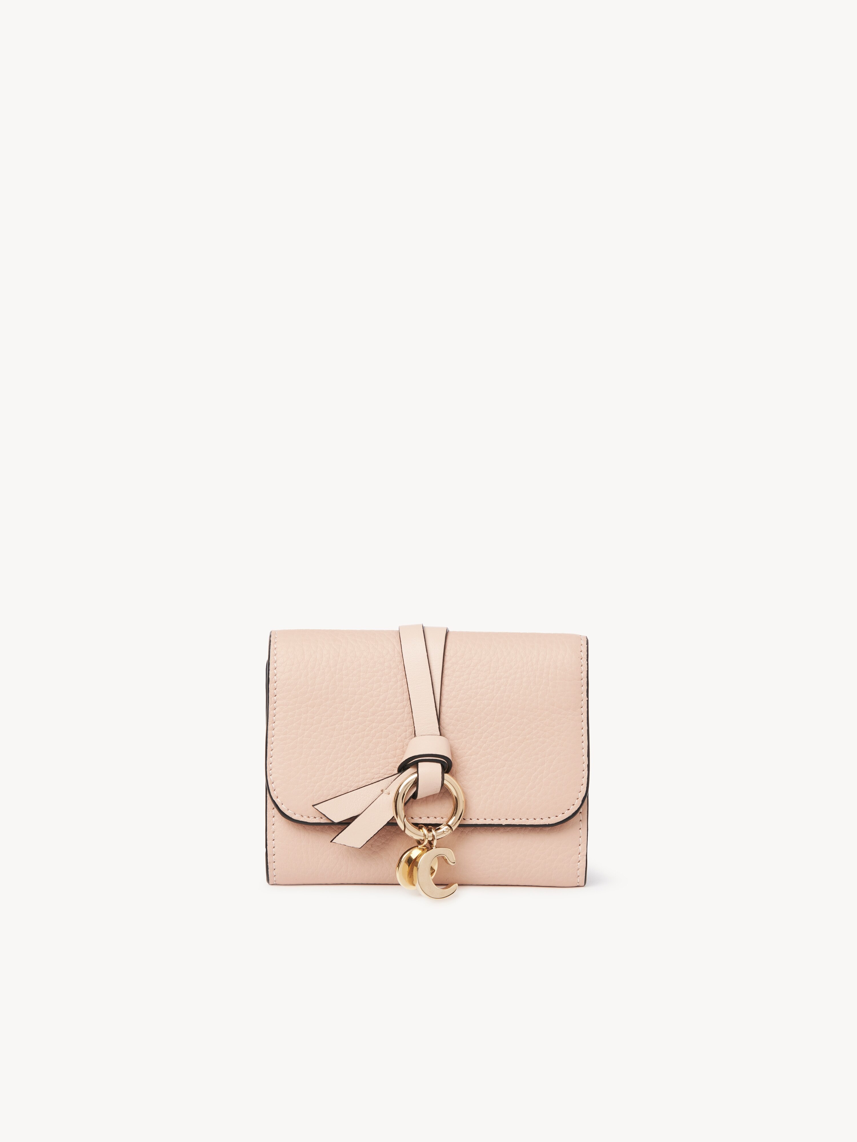 Alphabet zipped long wallet in grained leather - NaN