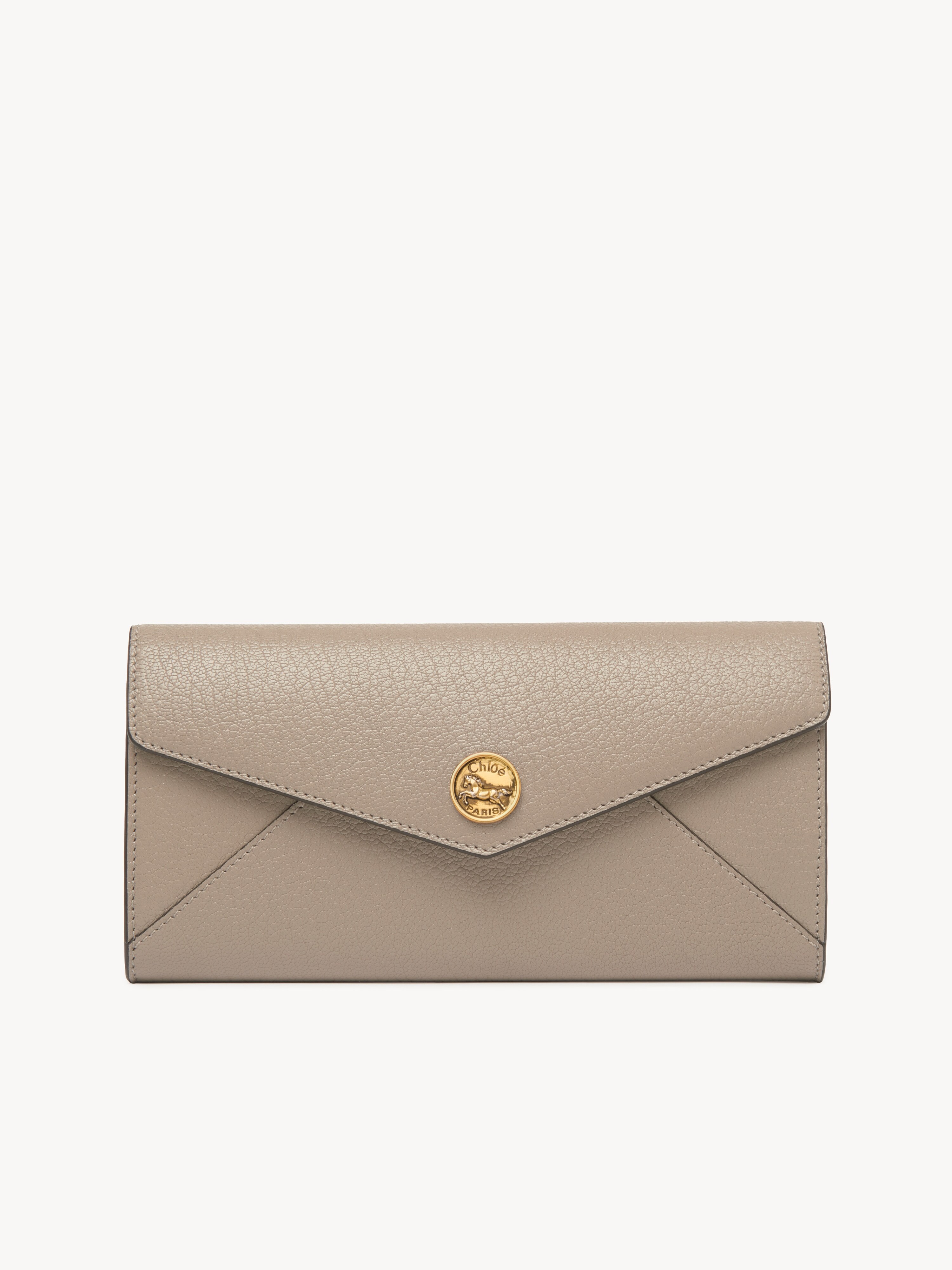 Small Envelope tri-fold in grained leather - NaN