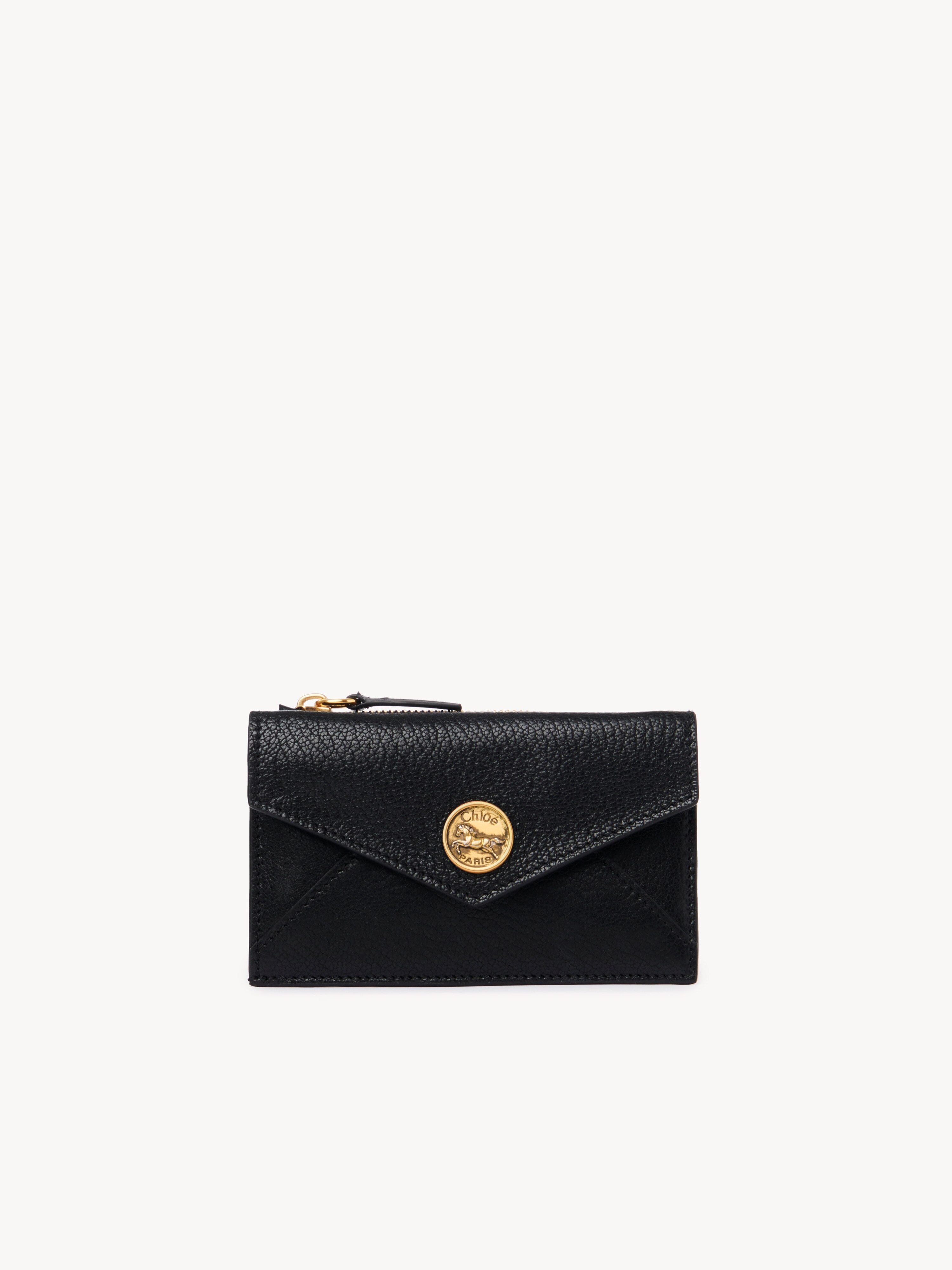 Small Envelope tri-fold in grained leather - NaN