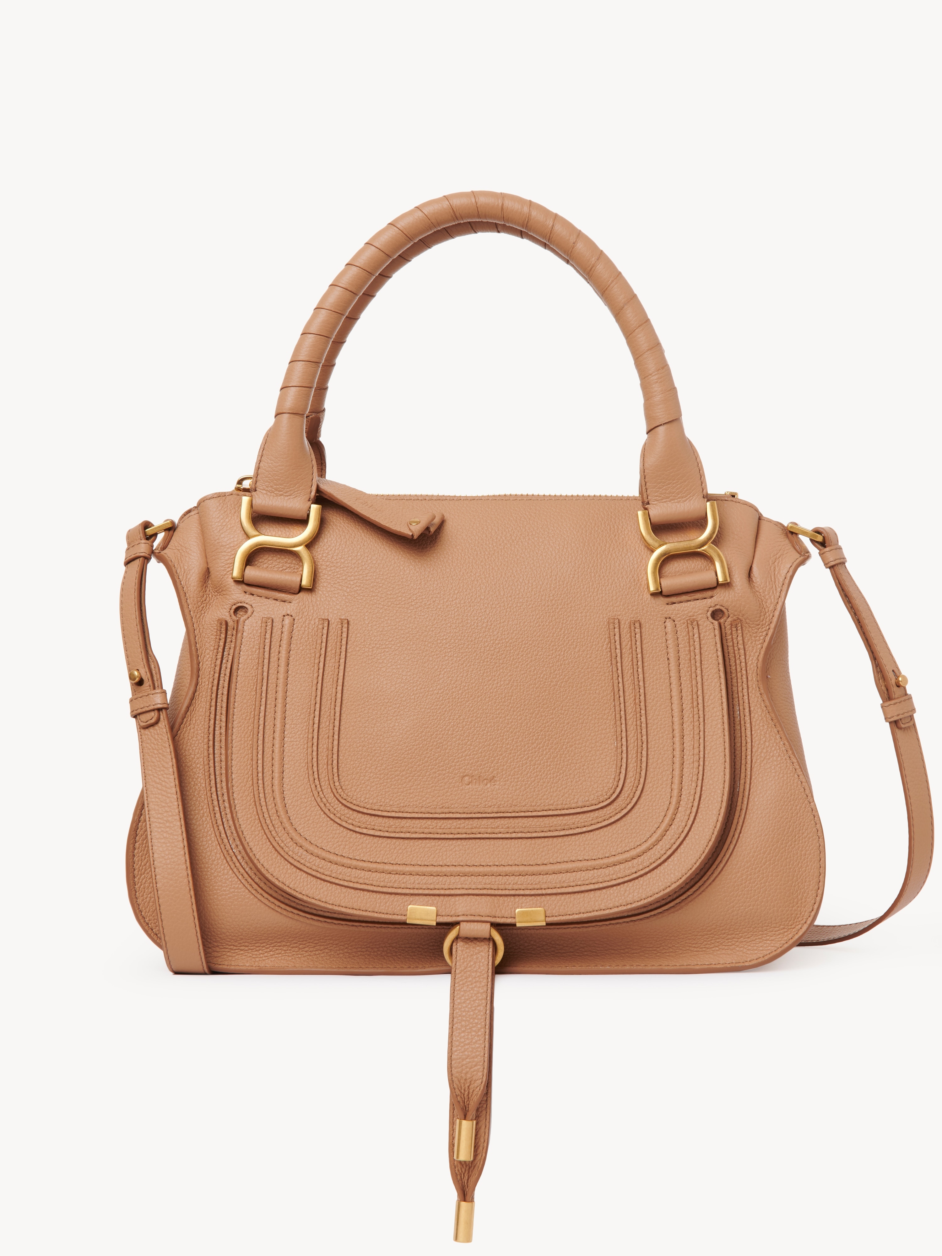 Small Marcie saddle bag in grained leather - NaN