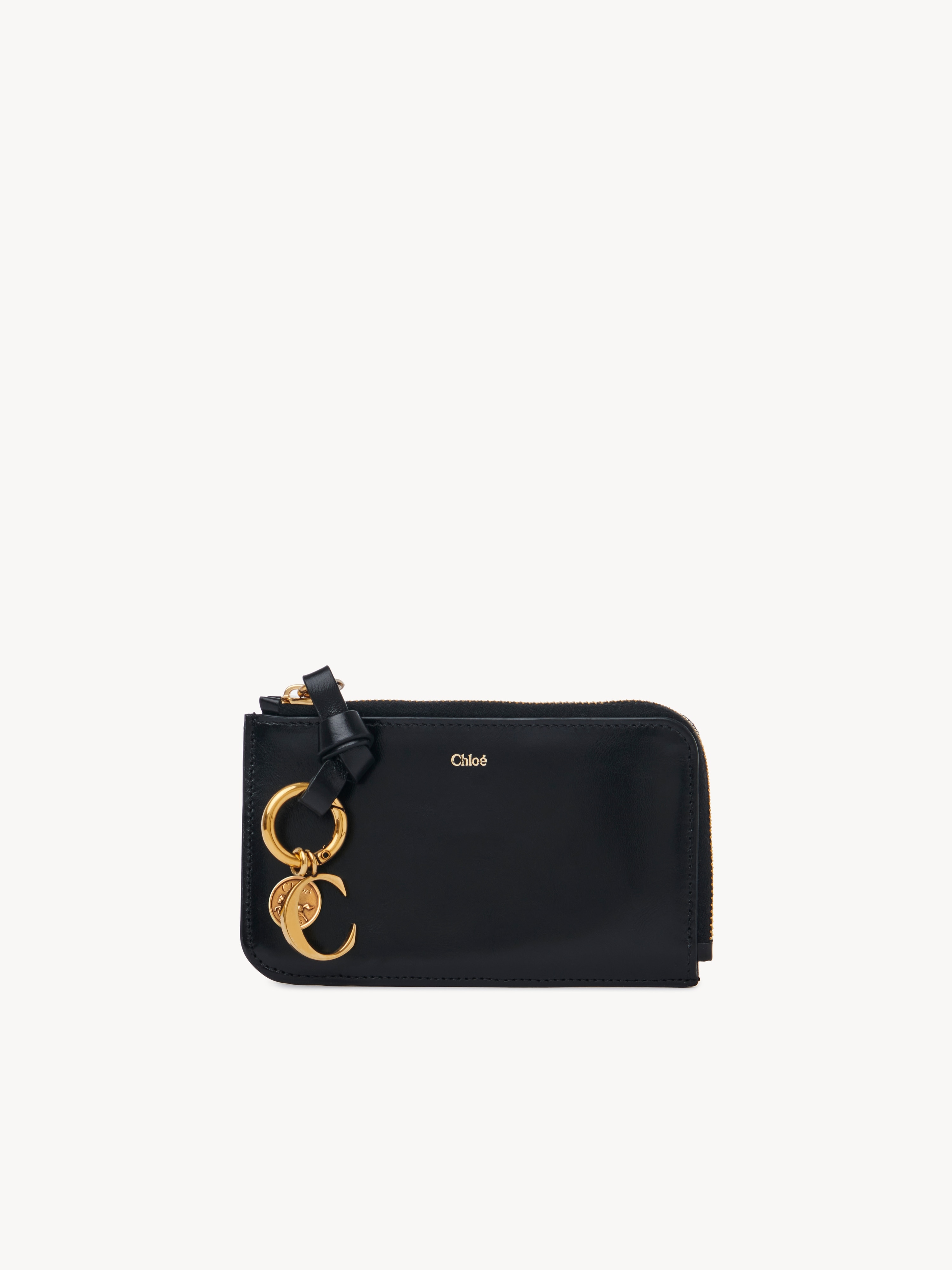 Alphabet bi-fold wallet in shiny leather - NaN