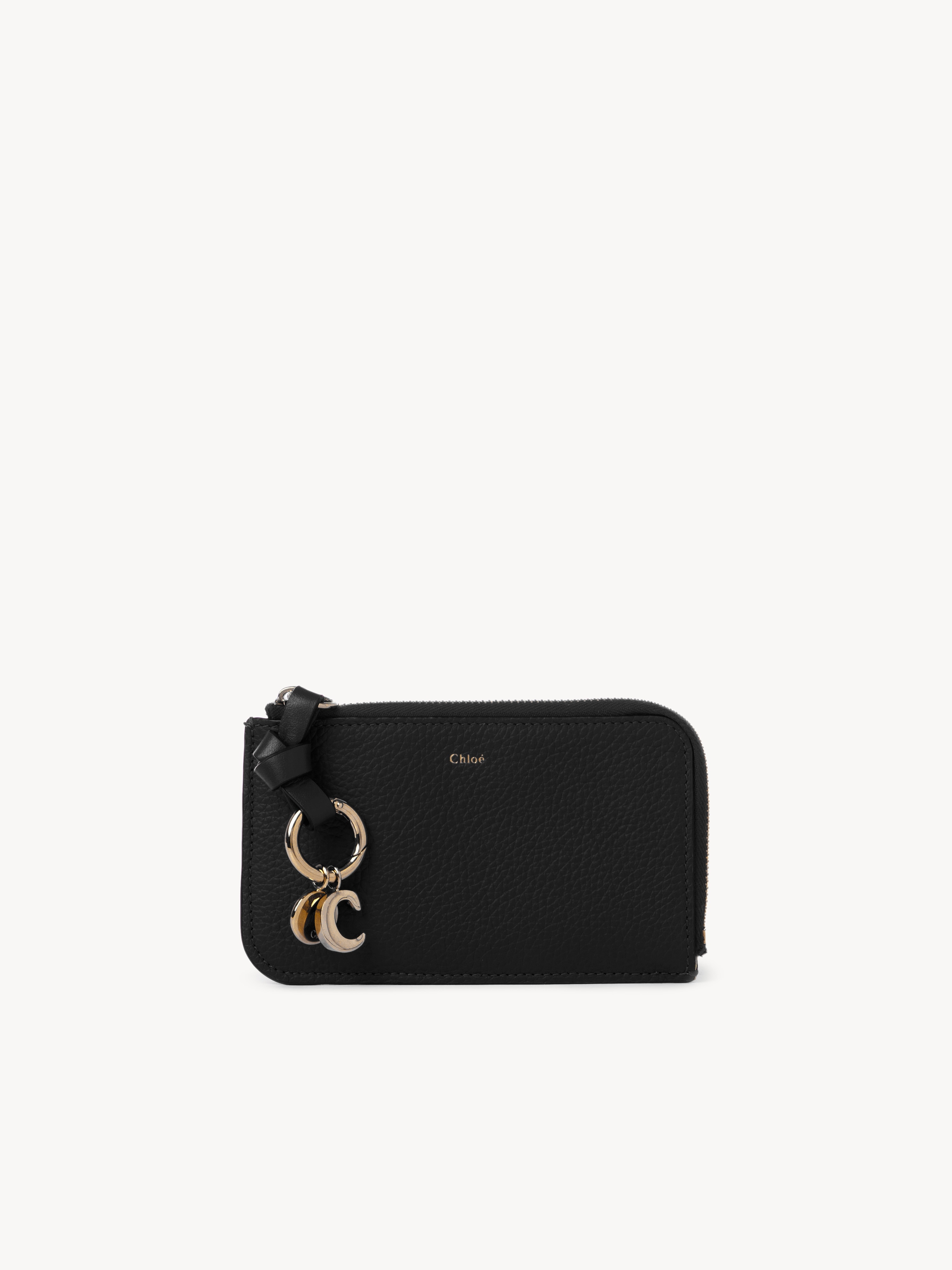 Alphabet bi-fold wallet in grained leather - NaN